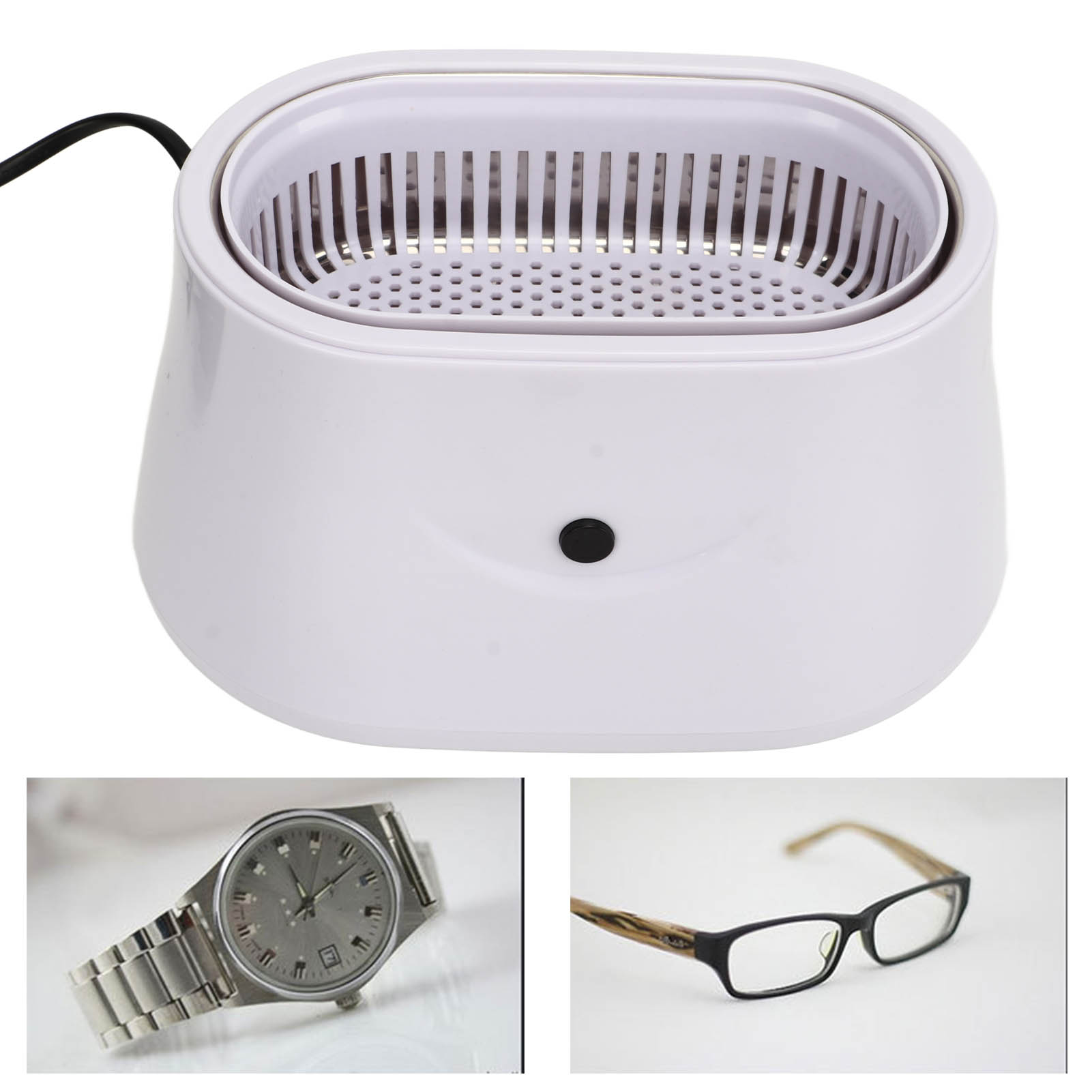 Tragbarer Ultraschallreiniger Mit Geringem Geräuschpegel Und Großem Fassungsvermögen (40 Khz, 650 Ml) Für Brillen, Schmuck, Zahnprothesen Und Uhren (europäischer Standard 220 V).