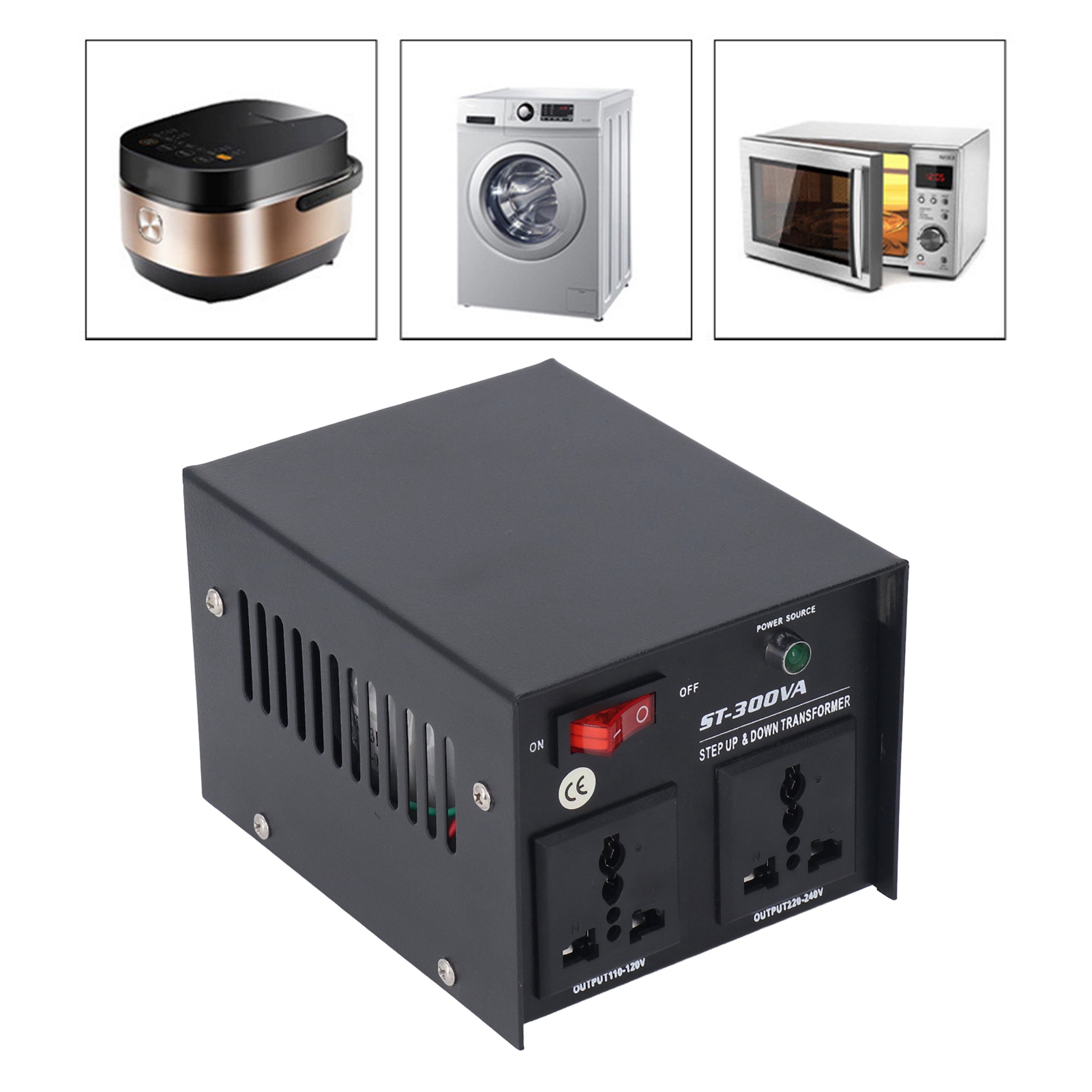Leistungstransformator St-300va: Aufwärtstransformator 110 V Auf 220 V, Abwärtstransformator 220 V Auf 110 V, Europäischer Standardstecker 110–120 V/220–240 V