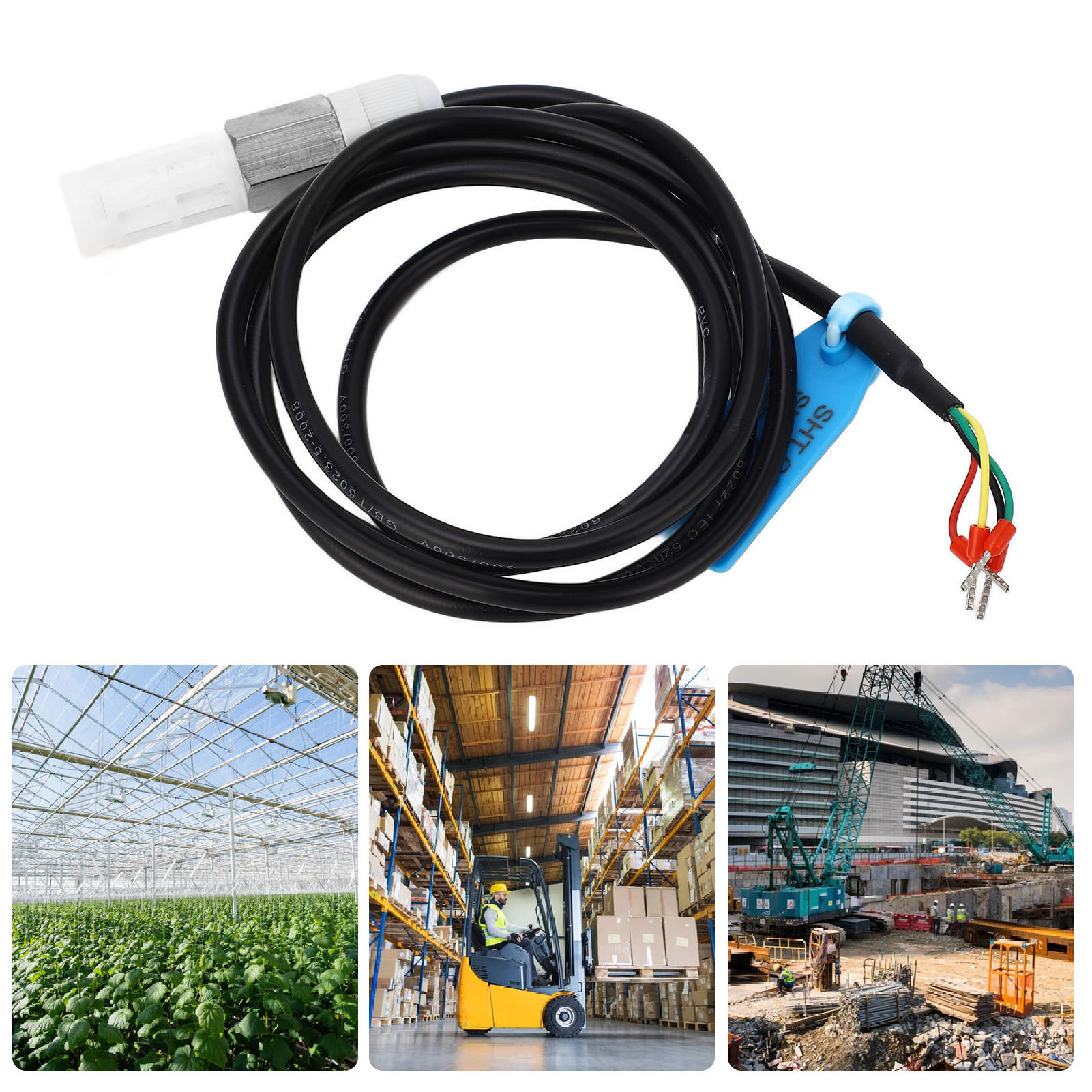 Fs400-sht31 Digitaler Bodentemperatur- Und Feuchtigkeitssensor Mit 3 M Verlängerungskabel, Gehäuse Aus Edelstahl Und Kunststoff, Hohe Genauigkeit, Geringer Stromverbrauch, 3,3 V I²c Dc-ausgang.