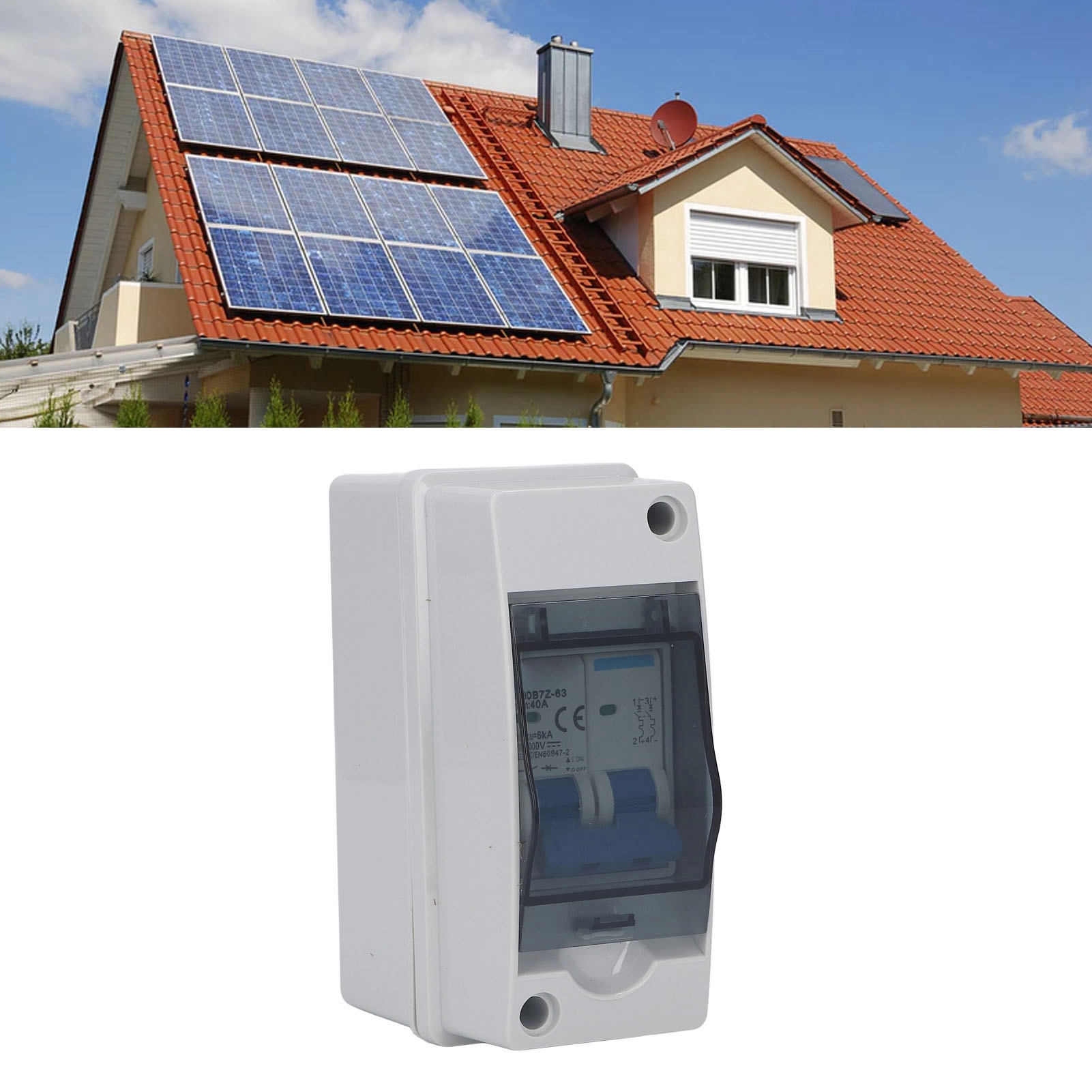 Baoyi Bob7z-63 40a 1000v Dc Photovoltaik-trennschalter Mit Wasserdichtem Ip65-verteilerkasten, Miniatur-leistungsschalter Für Photovoltaik-solarstromanlagen