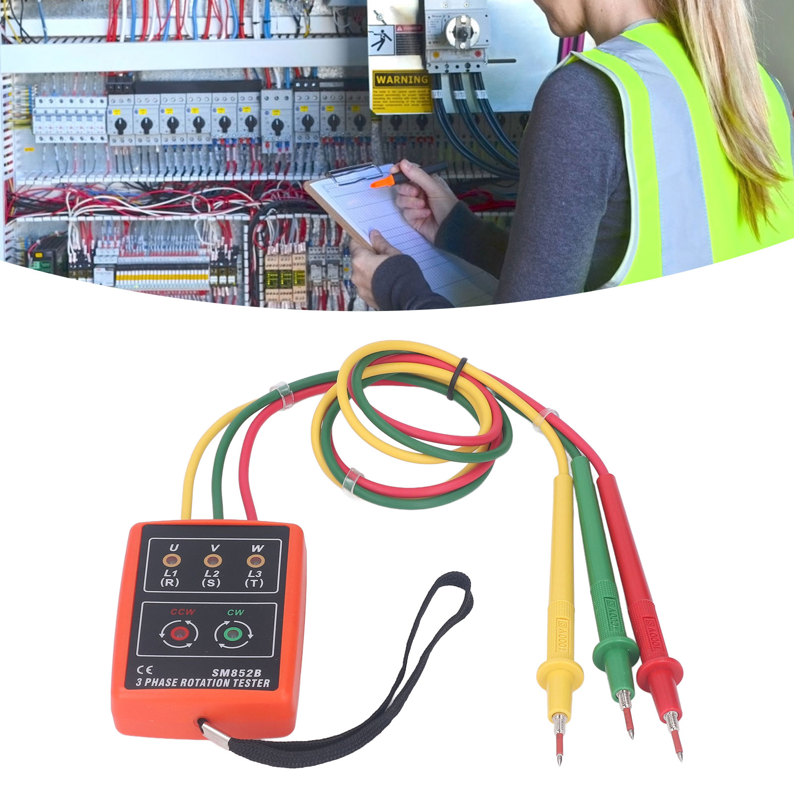 Tragbarer Dreiphasen-phasensequenzer, Phasensequenzzähler, Strom- Und Spannungsdetektor (sm852b)