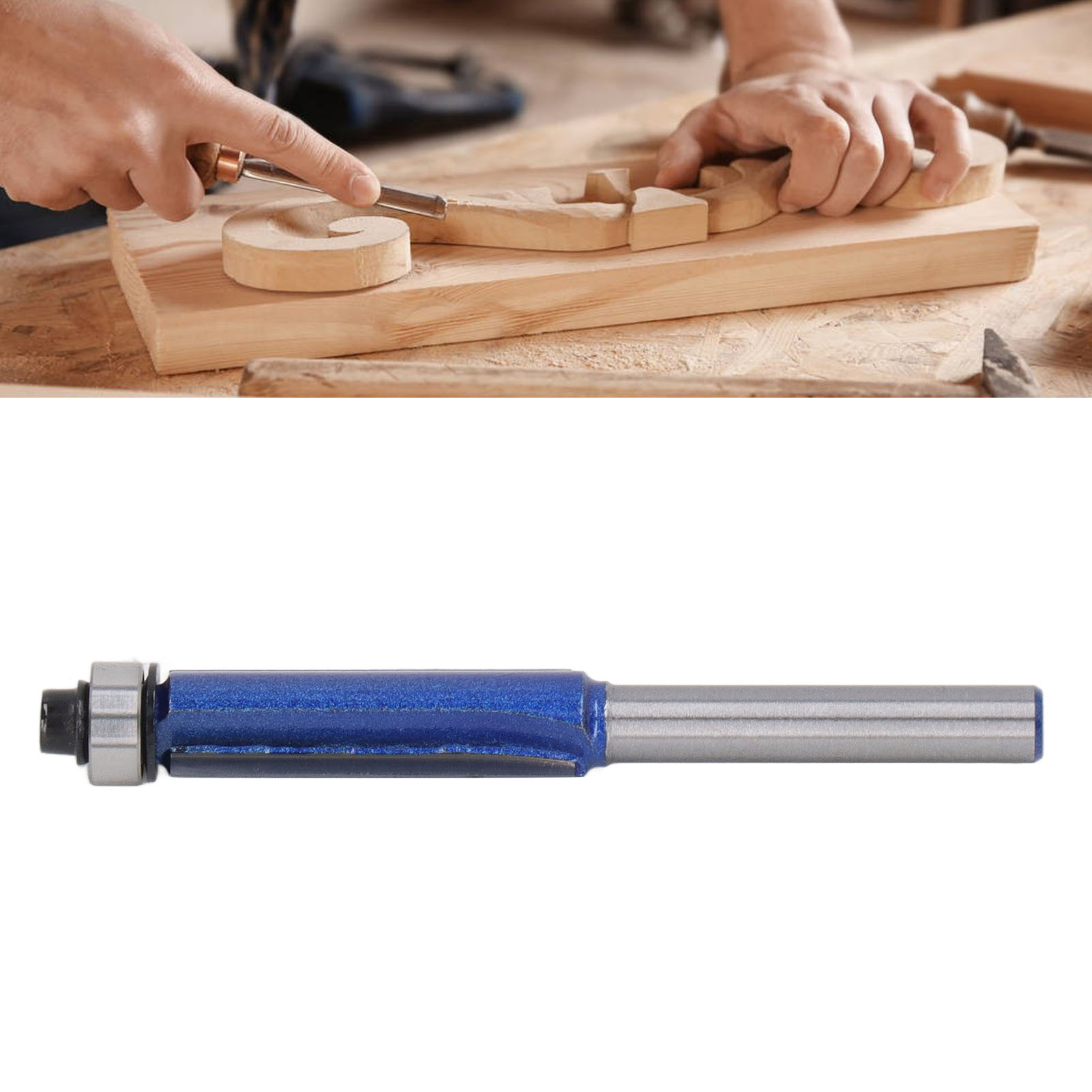 Professionelle 6-griff-werkzeuge Für Die Oberflächenbearbeitung, Fasenschneider, Kantenanleimschneider Und Holzschneider (6x3/8x30) In Glänzendem Silberblau.