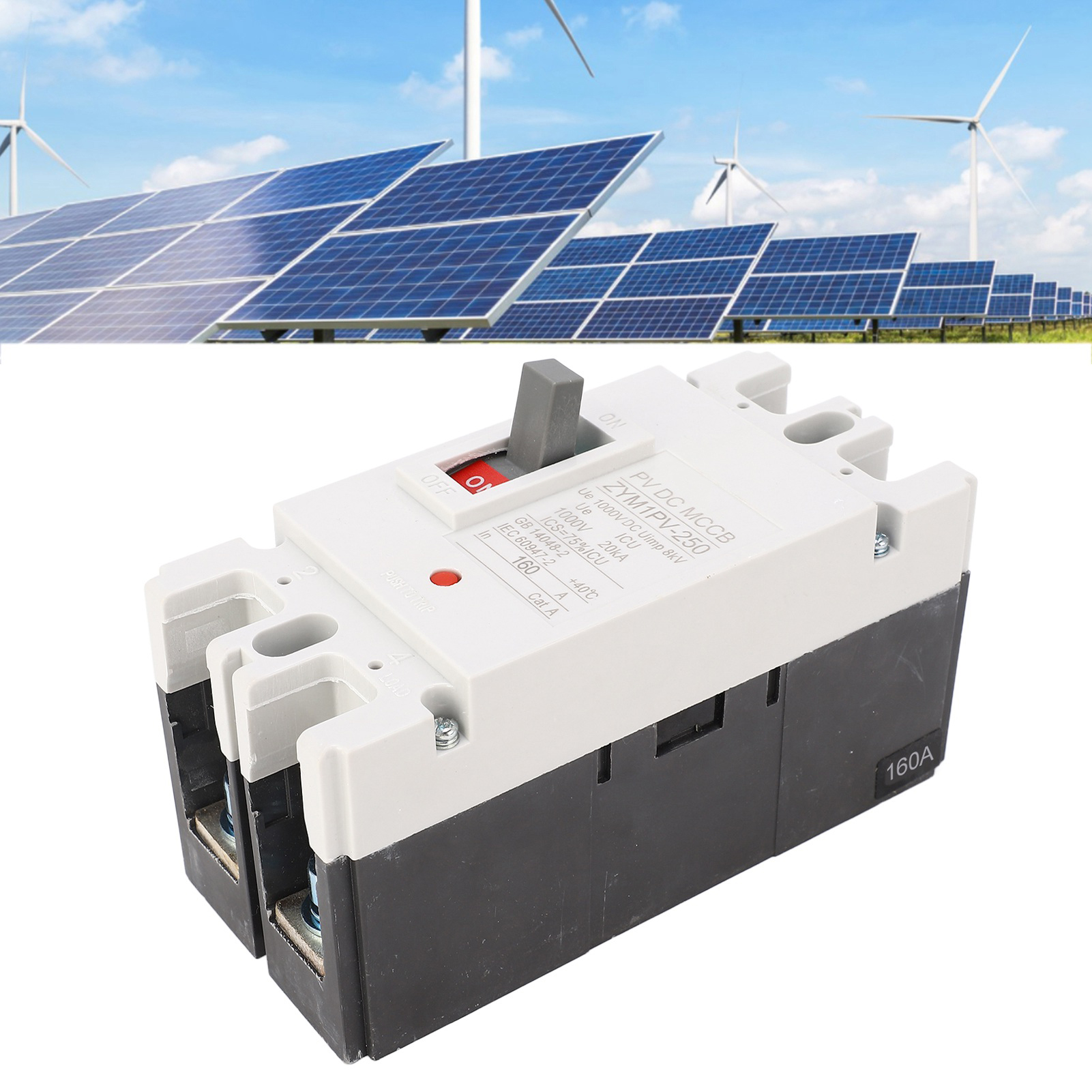 Mccb Zym1pv-250 160a Dc Solarpanel-hauptschalter, Vergossener Leitungsschutzschalter, 2-poliger 1000v Batterieschutzschalter