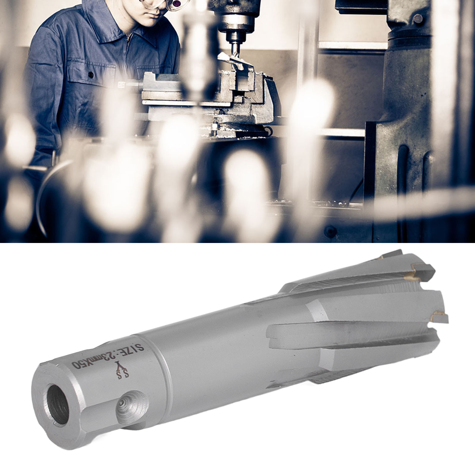 50 Mm Tiefer (metrischer) Hartmetallplattenbohrer, Magnetbohrer, Hohlbohrer, 23 Mm Stahlplattenbohrer.