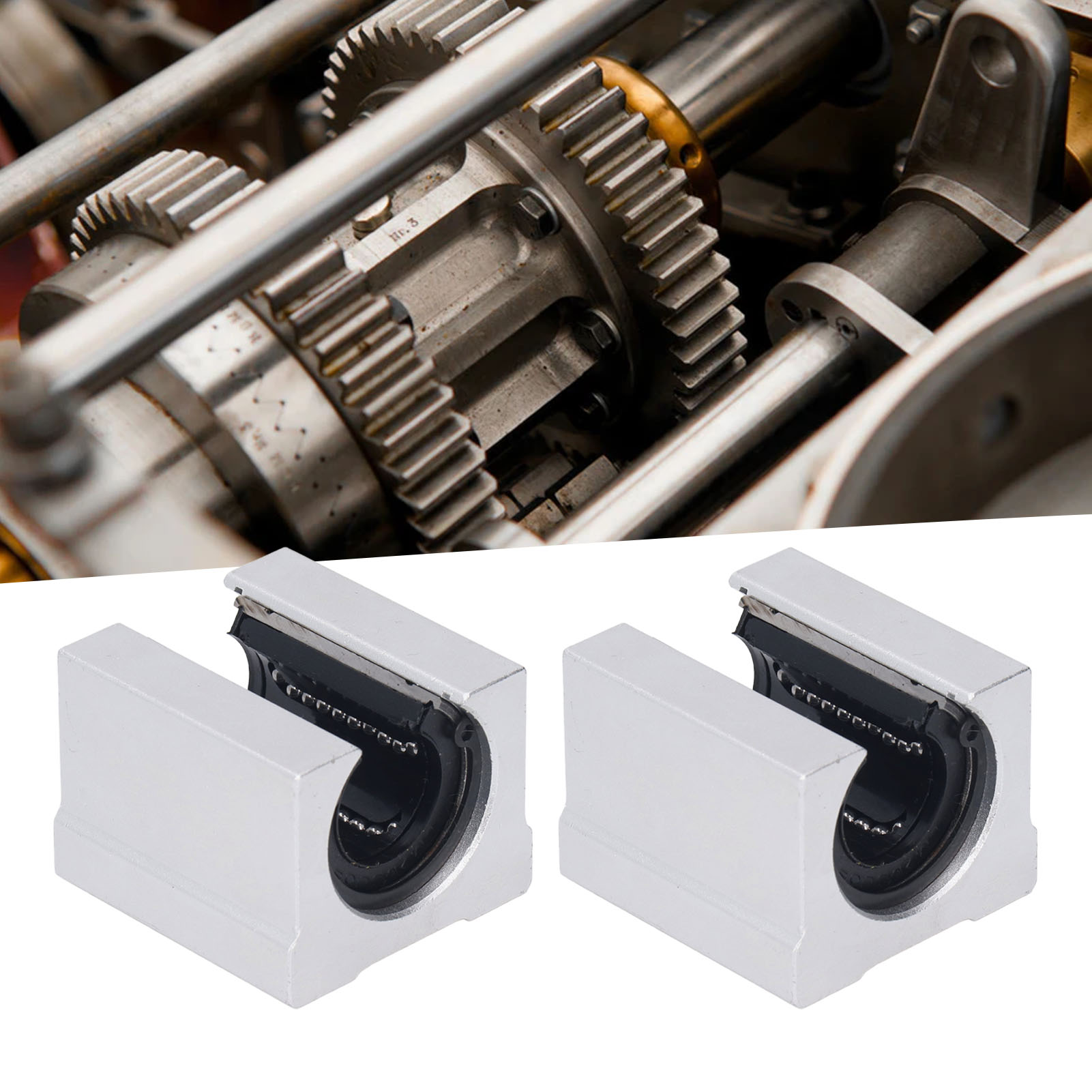 Linearführungsschienenhalterung Aus Aluminium Sbr20uu, Offene Kastenbauweise, Mit Integriertem Lager. Verkauf Im 2er-set.