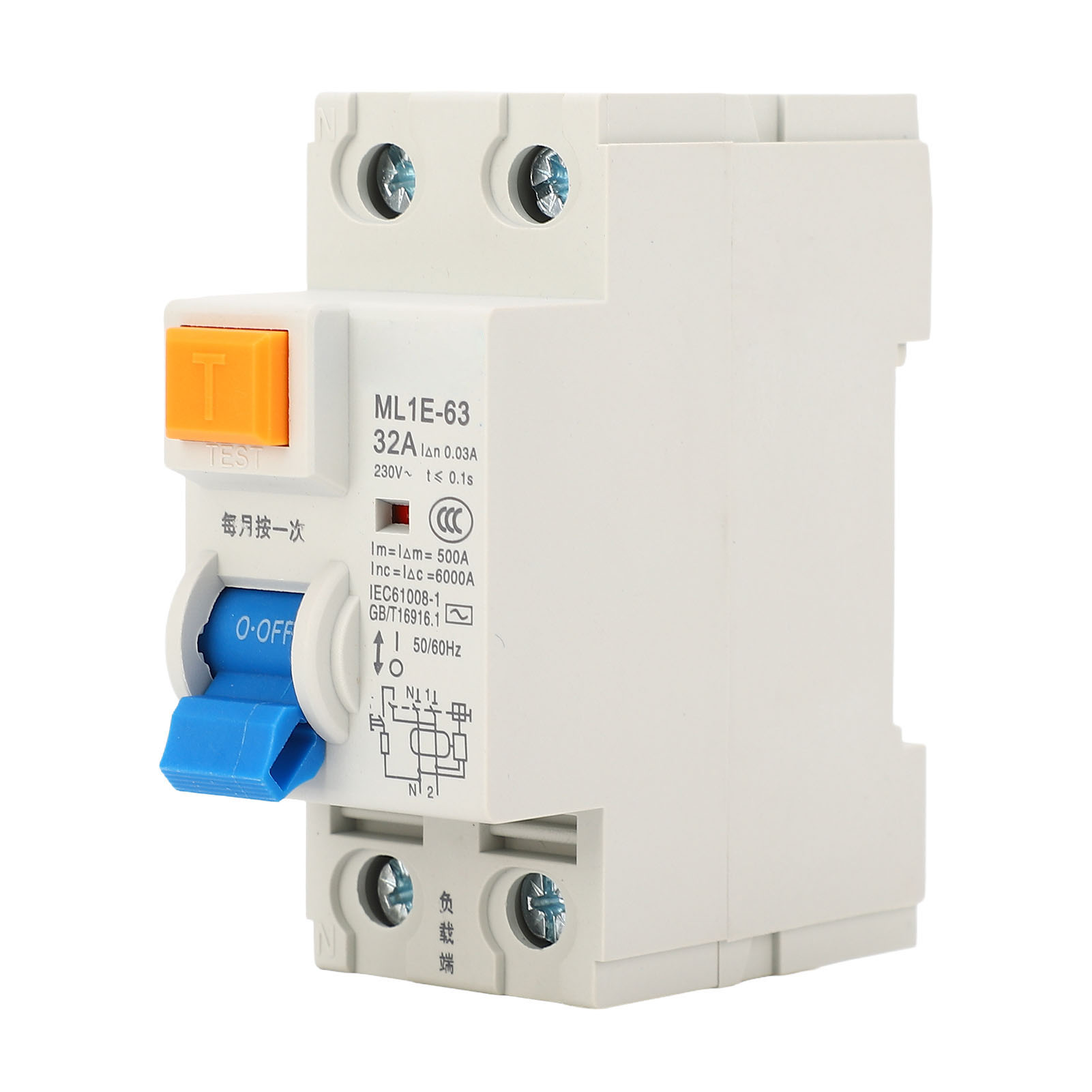 Berm® Ml1e-63 1p+n 32a 230v Miniatur-fehlerstromschutzschalter