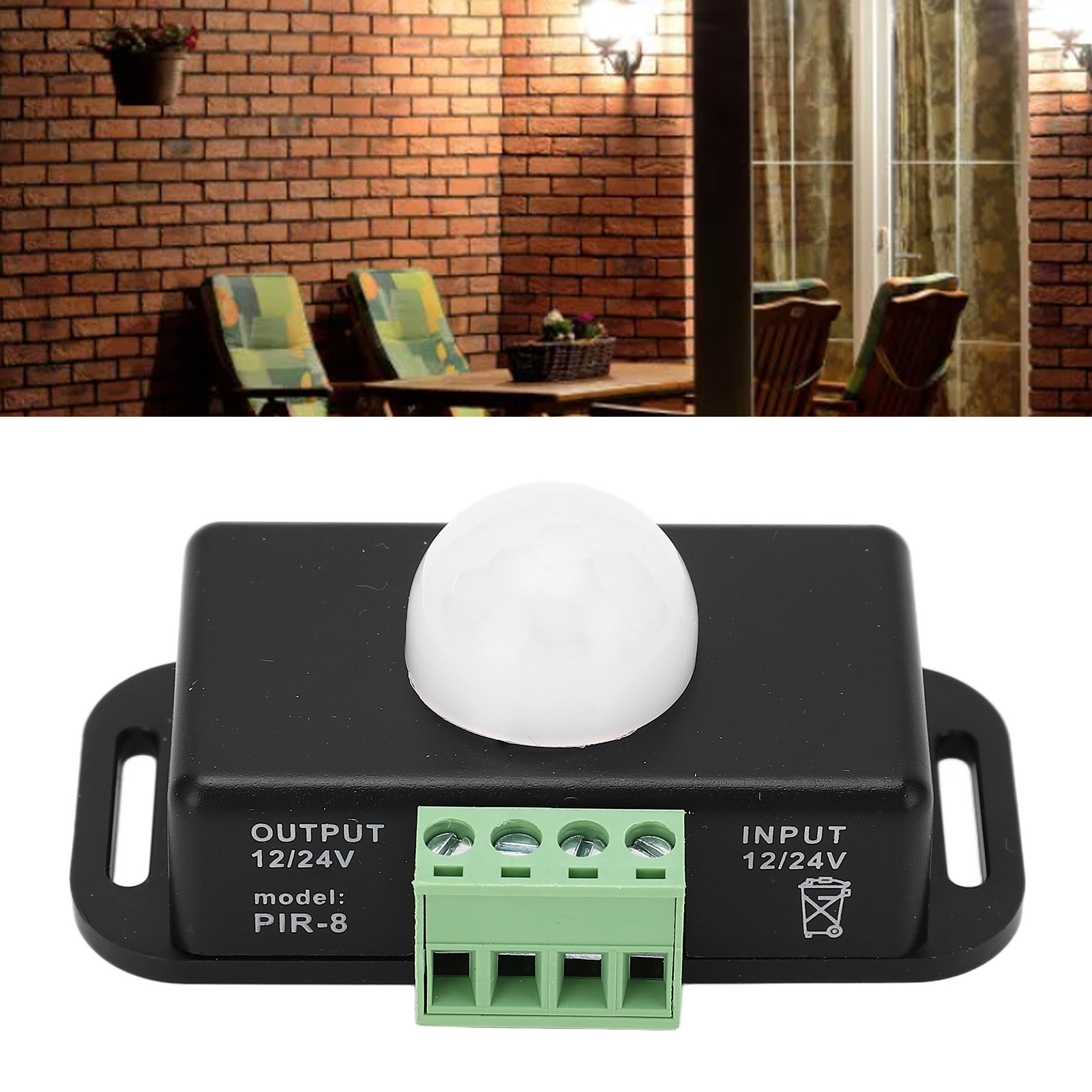 Led-bewegungsmelder-schalter, 6a 12-24v, Einstellbare Verzögerungszeit, Pir-8 5050 Led-streifenmodul, Schwarz.