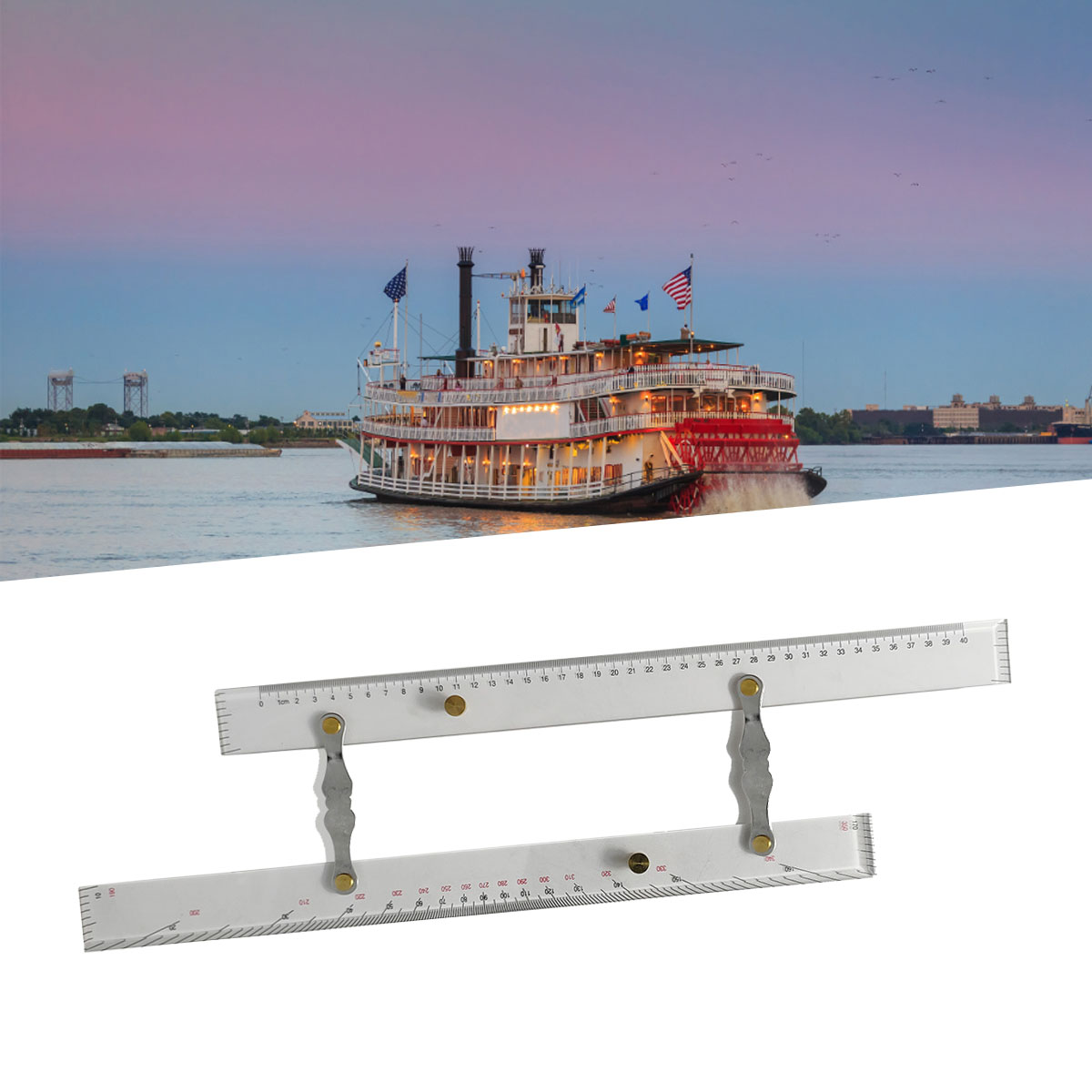 Parallellineal Für Die Schifffahrt, Geeignet Für Zeichen- Und Topografische Vermessungszwecke Gerades Lineal Für Die Kartografie, 450 Mm