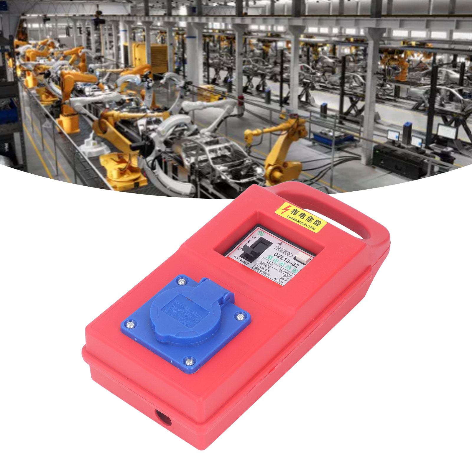 Tragbarer Industrieller Dreiloch-elektroverteilerkasten Für Den Temporären Einsatz Auf Baustellen, Schutzart Ip44, 220-250 V.