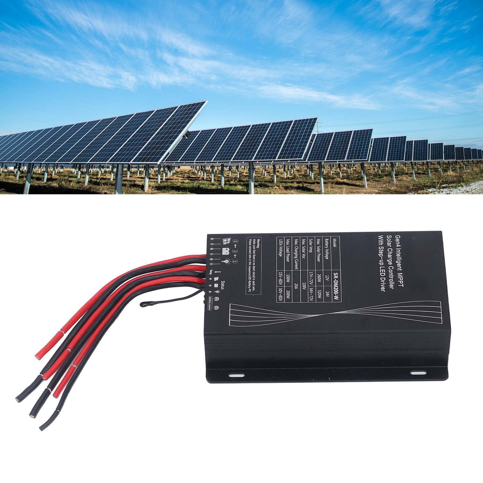 Intelligenter 12v/24v Mppt-solarladeregler Mit Schrittmotor-led-treiber