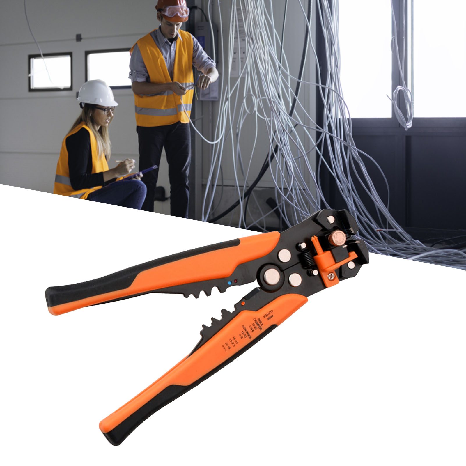Multifunktionale Automatische Abisolierzange, Abisolierzange Mit Importierter Technologie, Drahtzieher, Elektrikerzange, Orange Farbe.