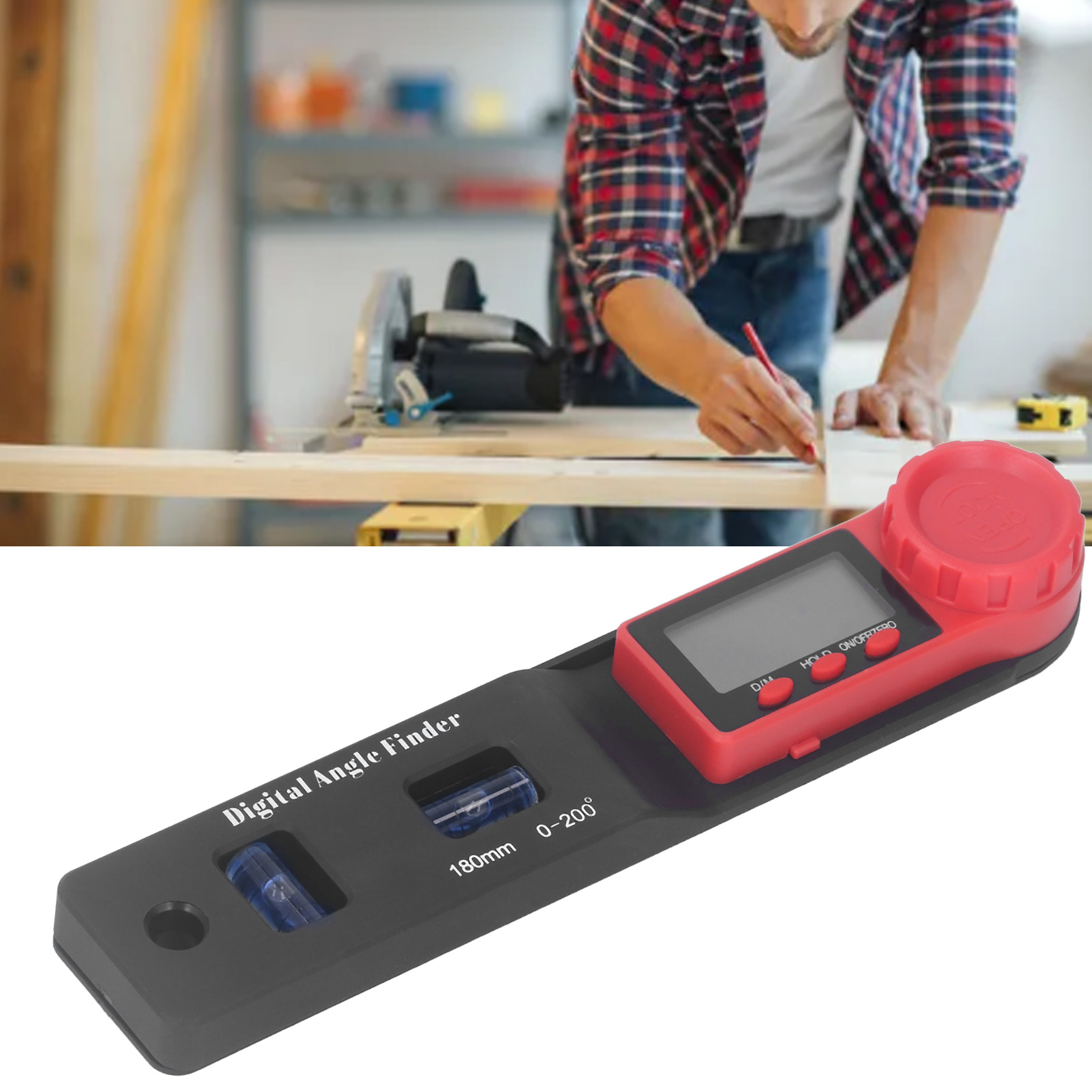 Mini-2-in-1 Blaue Wasserwaage, Winkelmesser, Winkelmesser, Winkelmesser Für Holzbearbeitung, Nonius-digitalisierer, Winkelmessgerät