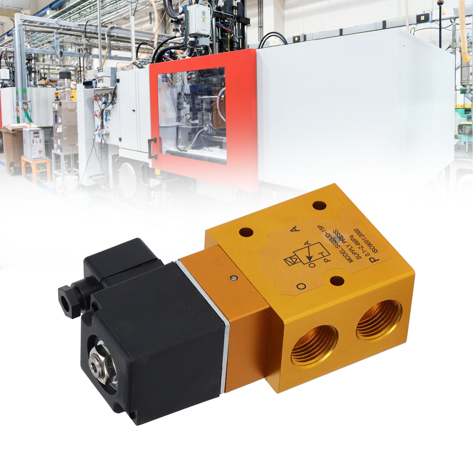 Dreiwege-, Zweistellungs-, Vorgesteuertes Umkehrmagnetventil, Sg23jd-15p G1/2", 24 V Dc
