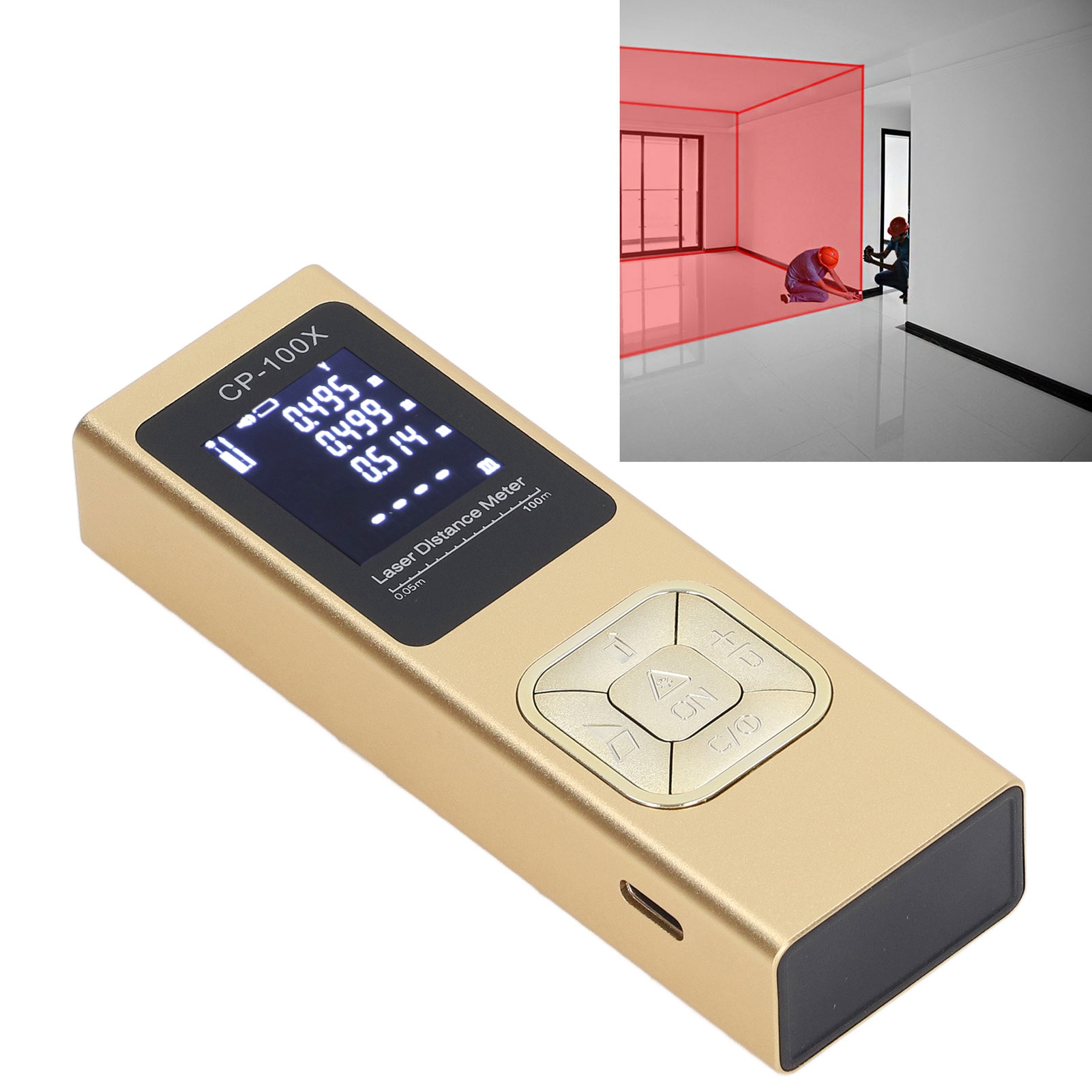 Mini Tragbarer Hochpräziser Elektronischer Laser-entfernungsmesser, Infrarot-messgerät Aus Aluminiumlegierung, Laserlineal, Laserleistung 1mw, Cp-40x, Messdistanz ≤40 Meter.