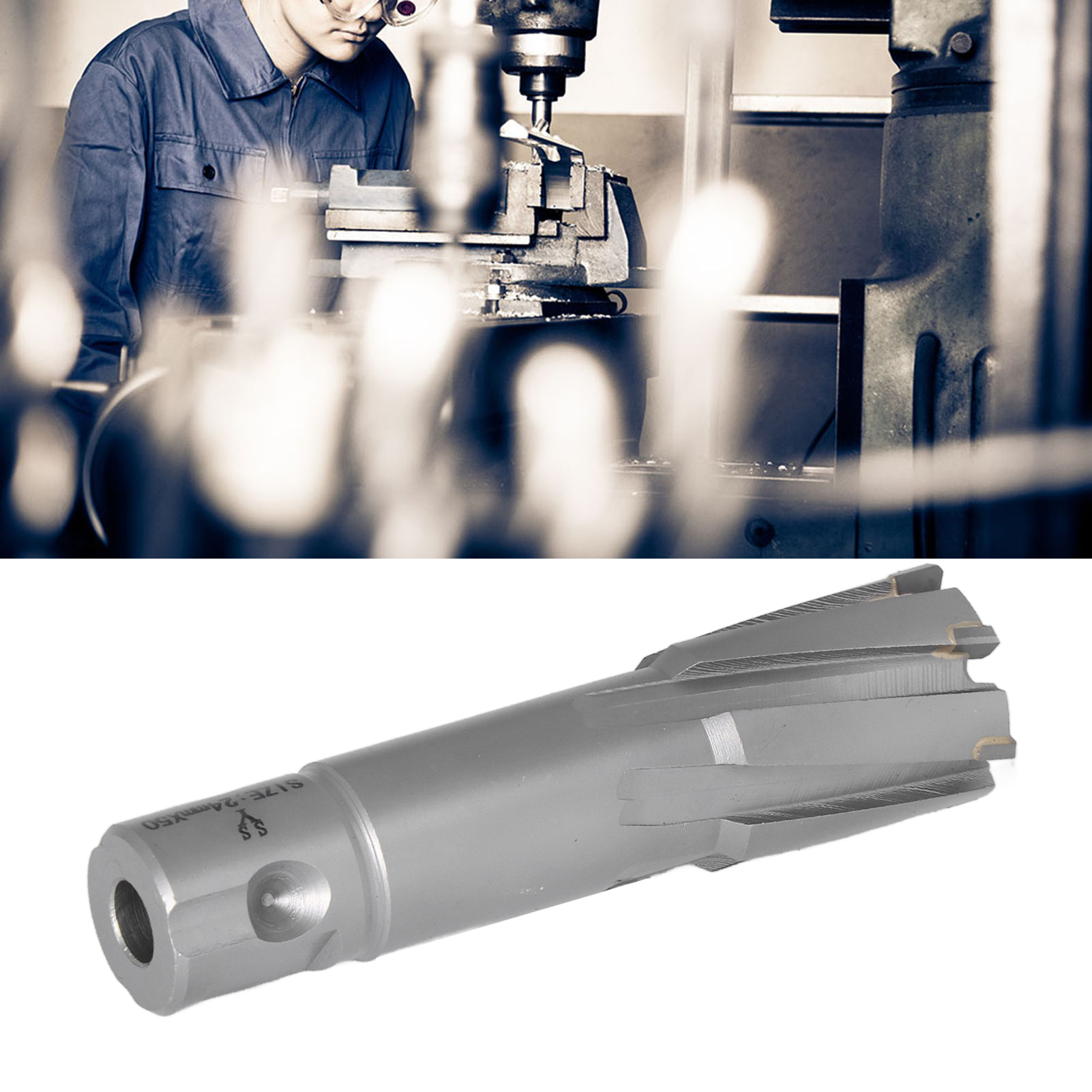 50 Mm Tiefer (metrischer) Hartmetallplattenbohrer, Magnetbohrer, Hohlbohrer, 24 Mm Stahlplattenbohrer.
