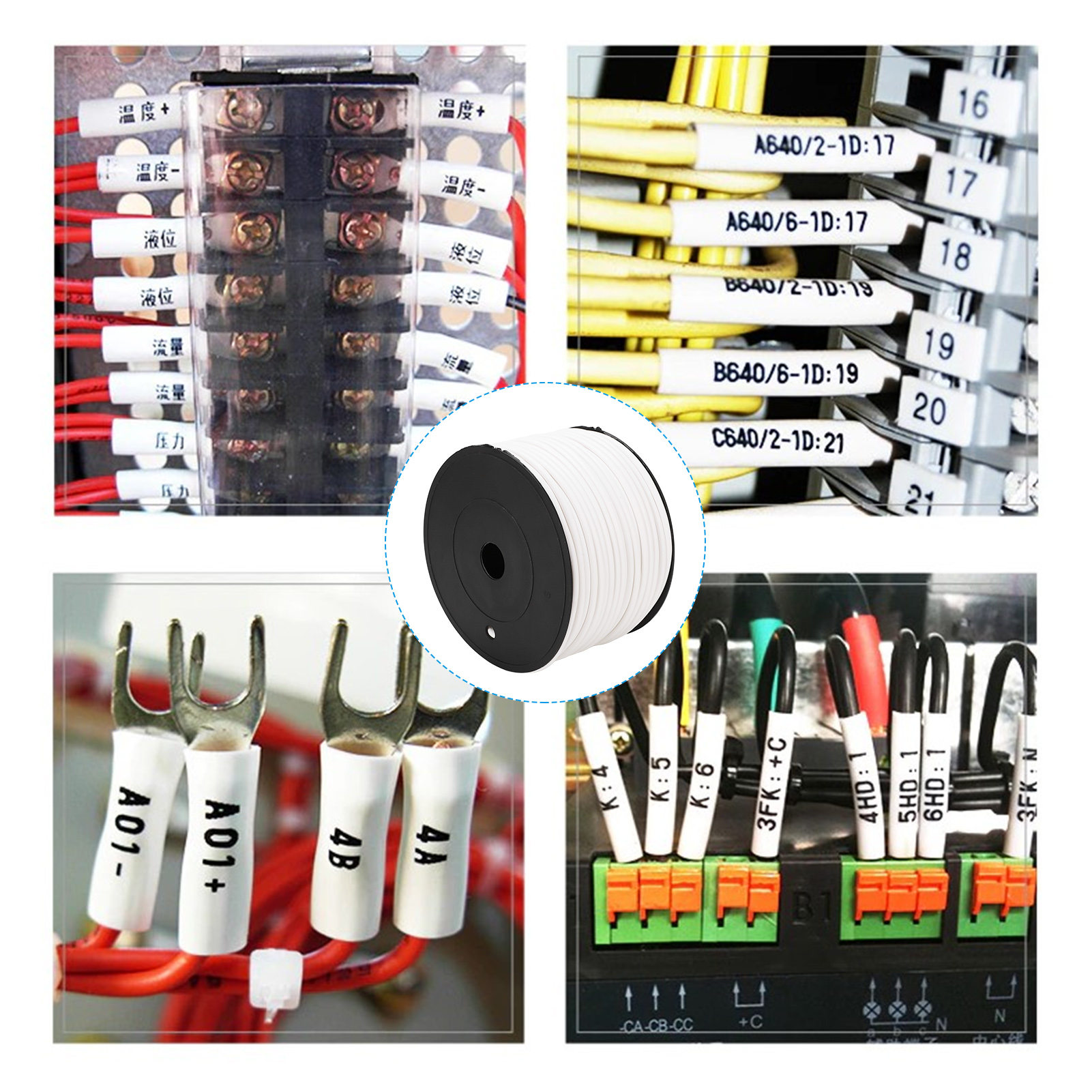 Perforiertes Schutzrohr Mit Pflaumenblütenförmiger Nummerierung Für Elektrischen Schutz Und Befestigung, 1,5 Mm² Φ3 Mm, Ca. 70 M.
