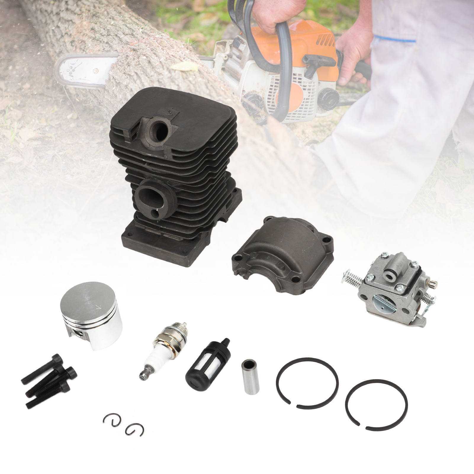 Ersatz-zylinderkopf, Kolben Und Vergaser Für 38-mm-kettensägen, Kompatibel Mit Stihl 018 Ms180 Usw.
