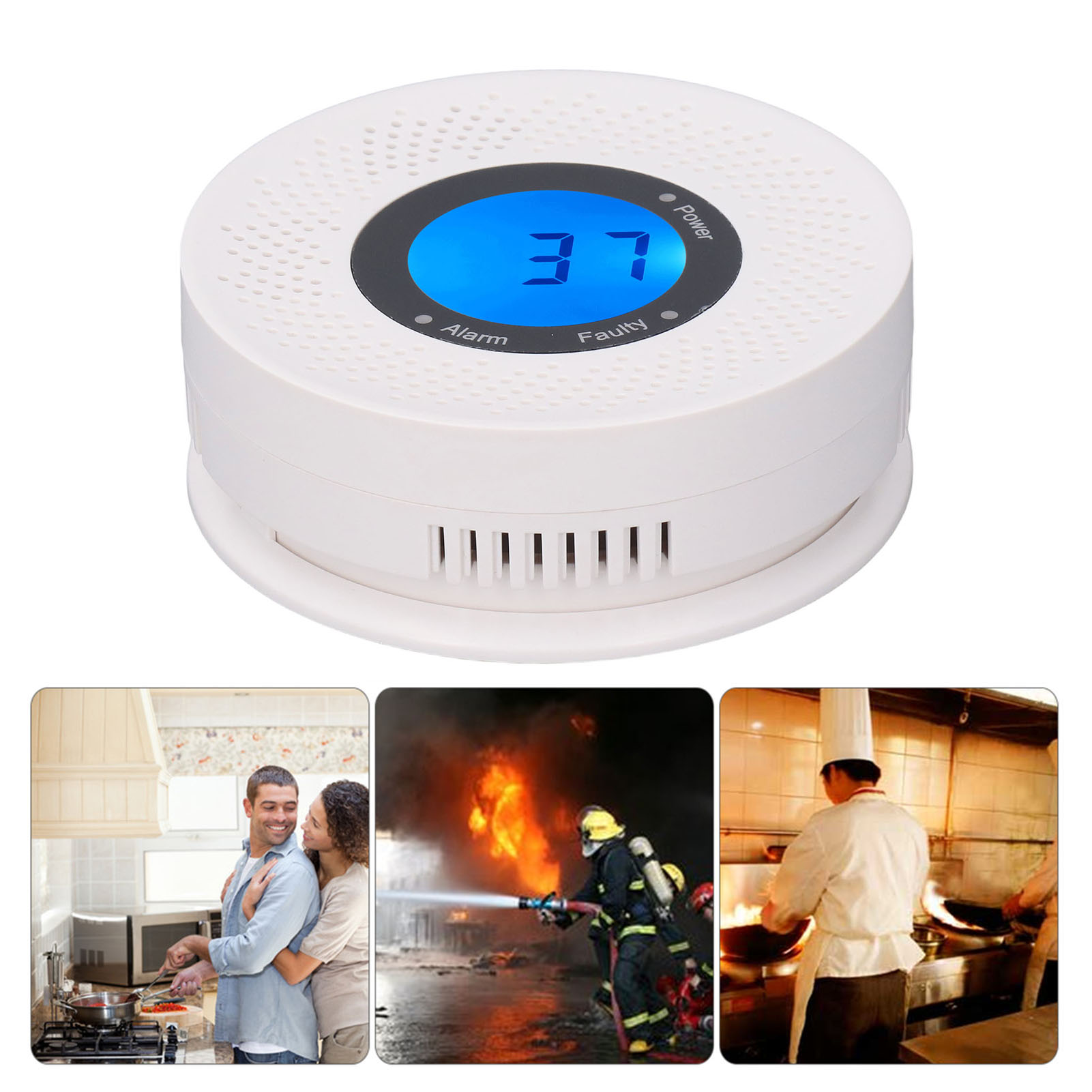 Co-melder Mit Co-alarm, Digitalanzeige Und Akustischem Alarm.