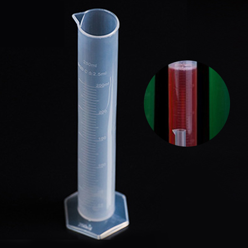250-ml-messzylinder, Dickwandiger Kunststoff-messzylinder, Gerader Messbecher, 250-ml-messzylinder