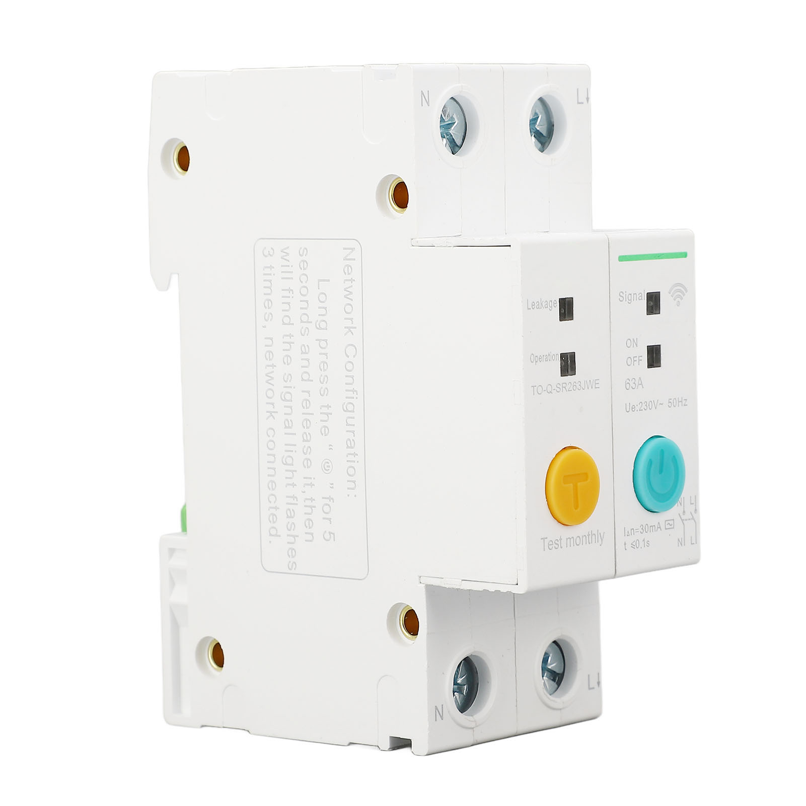 Tongou 230v Smart Wi-fi Miniatur-leistungsschalter 32a 2p Mit Erdschlussstromschutz (30ma)