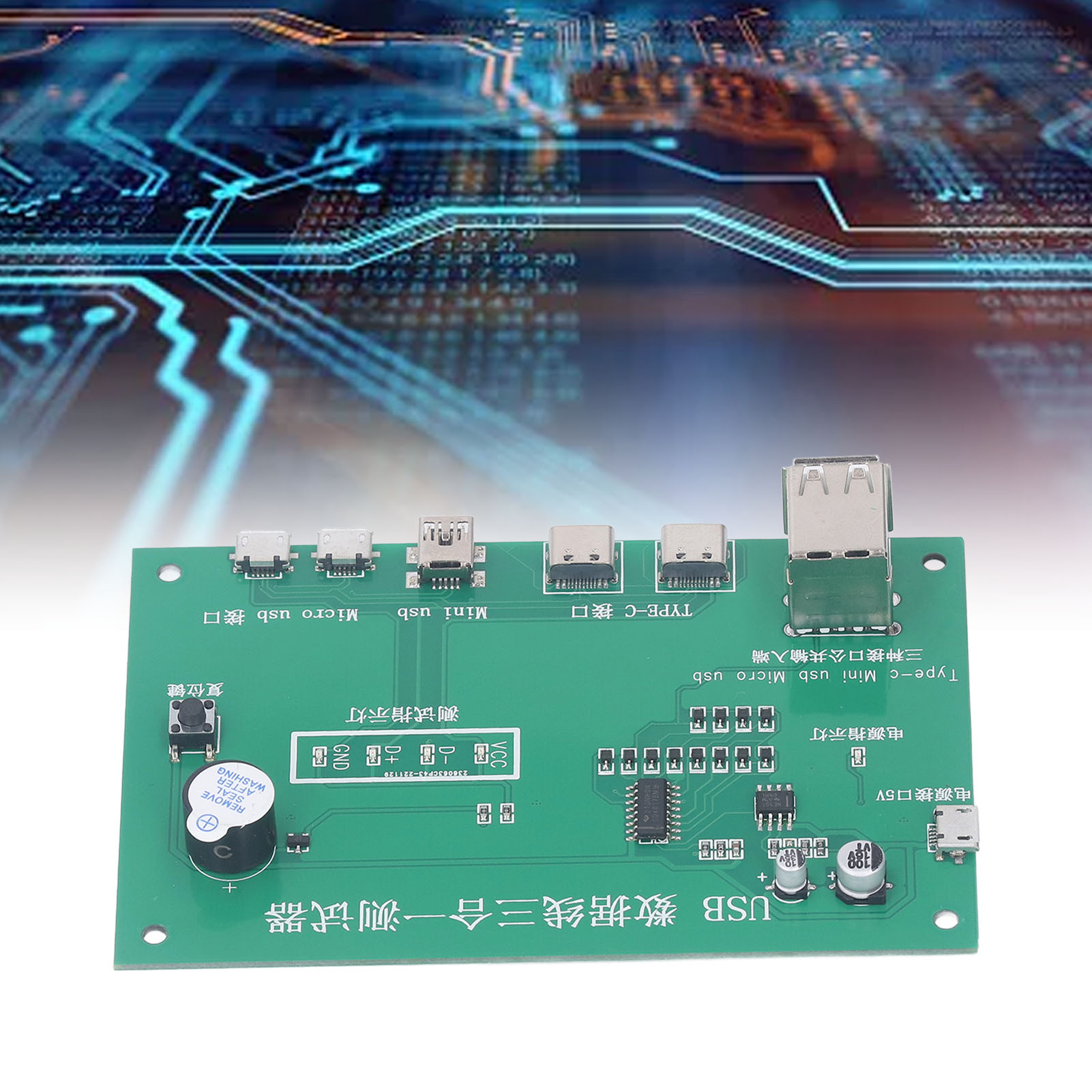 3-in-1 Usb-datenkabeltester, Ladekabeltestplatine, Typ-c/mini-usb/micro-usb