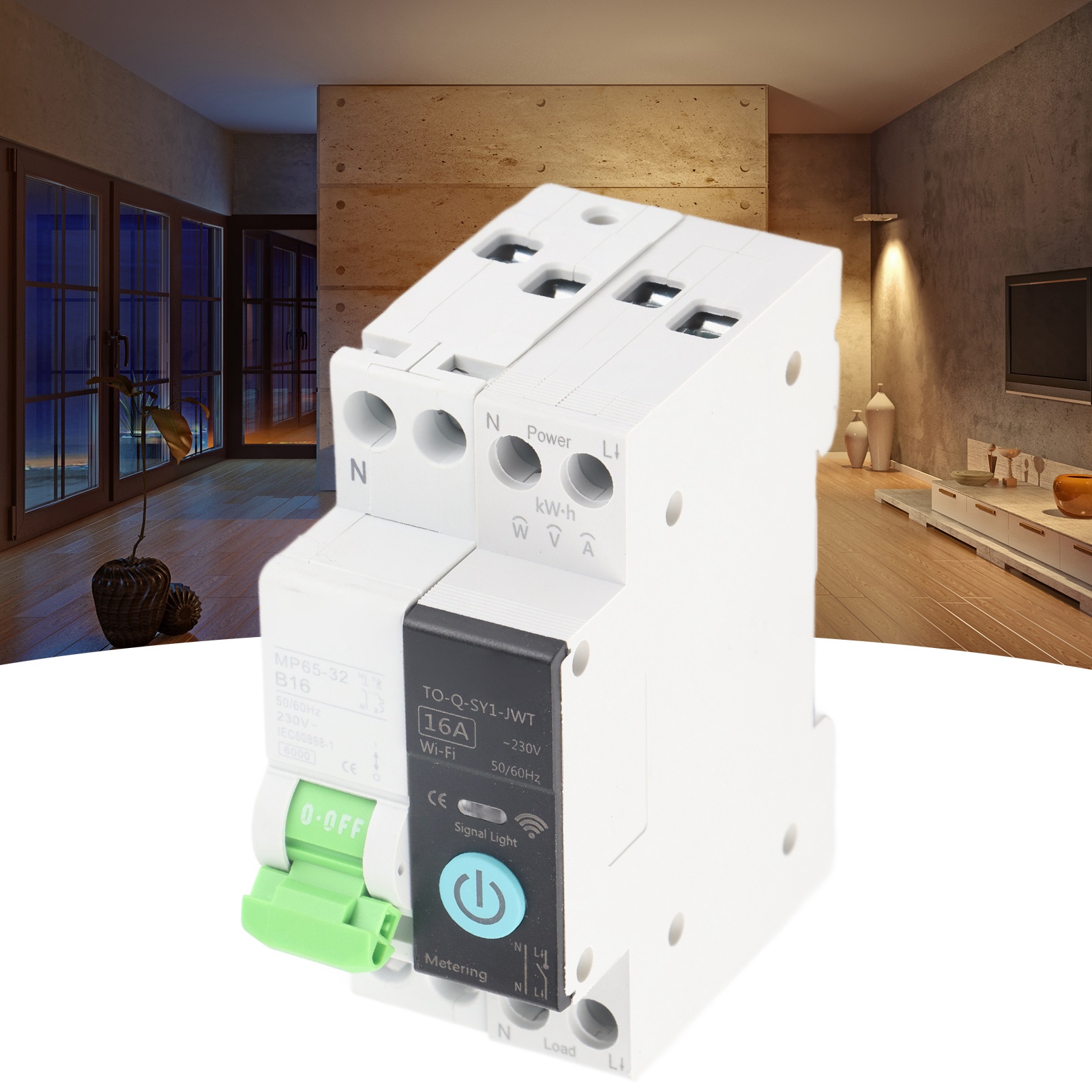 Tongou 230v Smart-leistungsschalter Mit Fernbedienung, Wlan-fähiger Mini-leistungsschalter, 1p+n 16a Mit Zähler