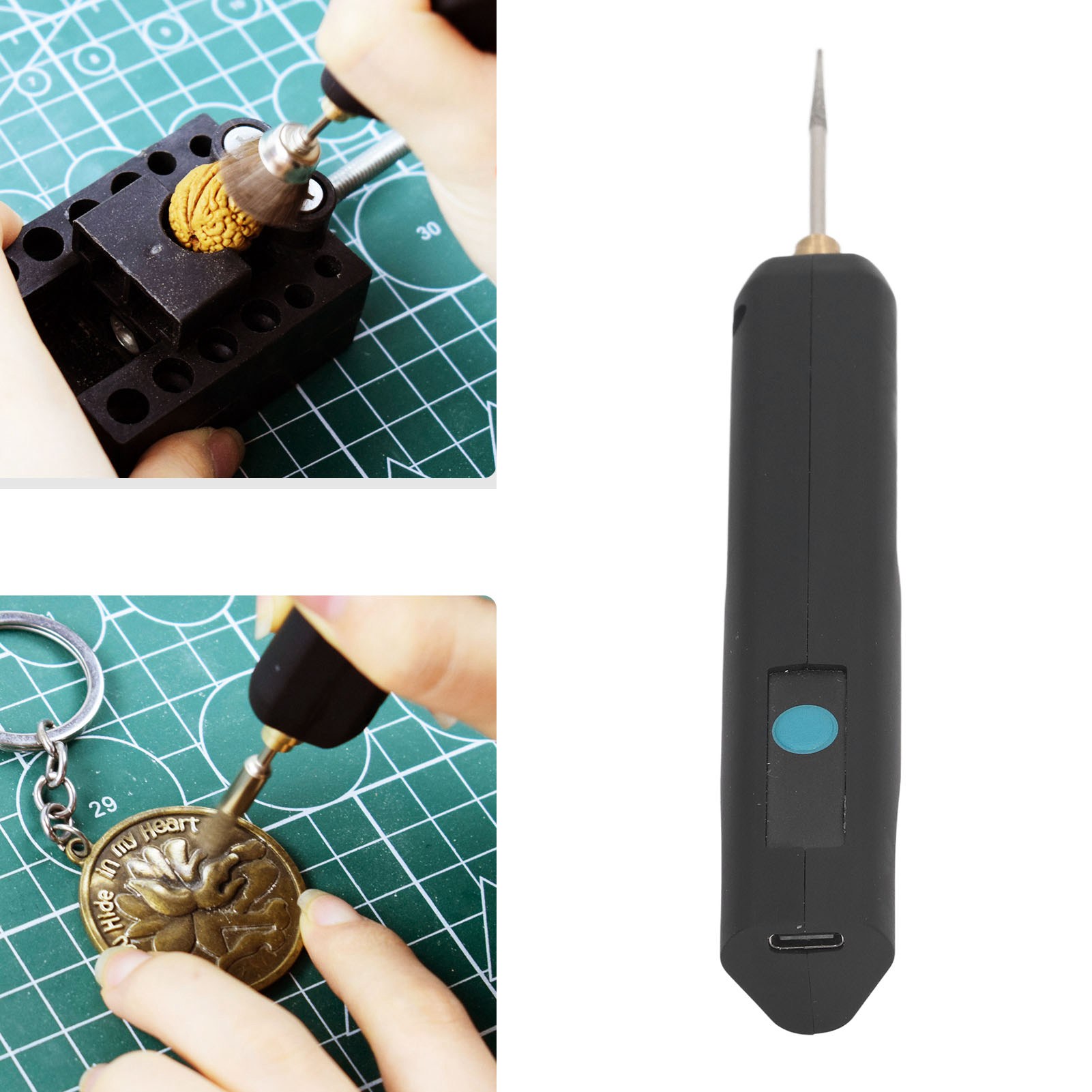 Xyf-dm-302 Mini-elektroschleifer Mit Einstellbarer Drehzahl, Nagelpolierer Mit Lithium-ionen-akku, 7.000 Bis 28.000 U/min, Elektrischer Gravierstift, Polierstift, 3,7 V