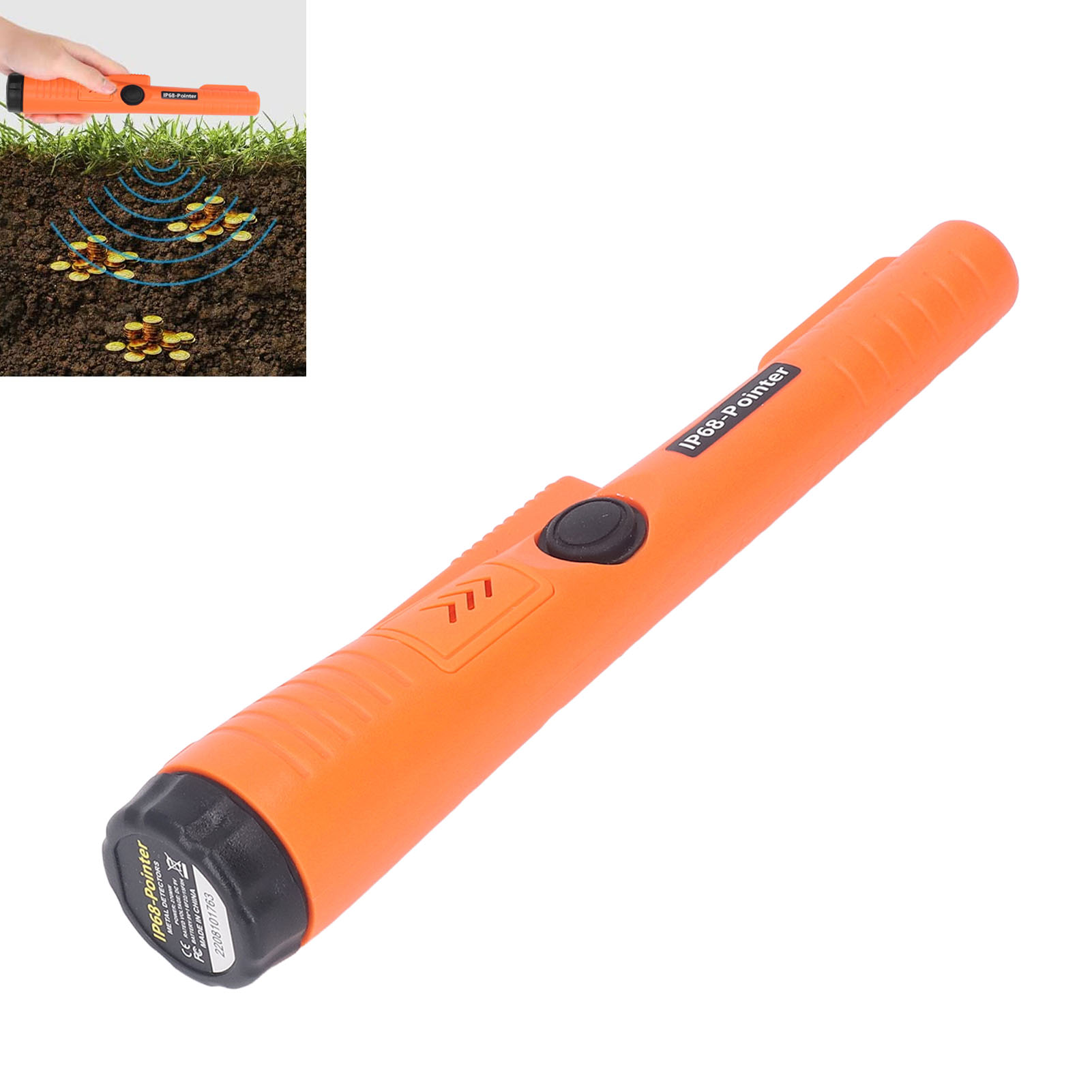 Tragbarer Metalldetektor, Sondenstange, Archäologisches Untersuchungsgerät, Orange