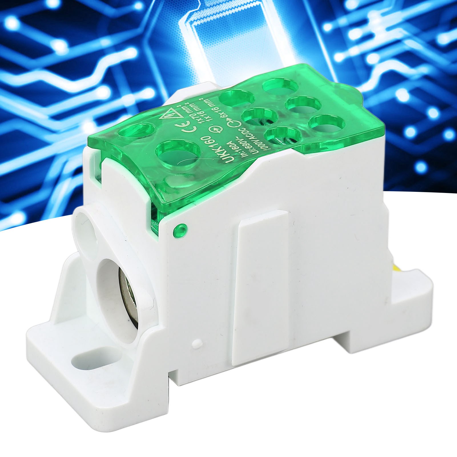 Ukk160 C45 Einpolige Din-schienen-anschlussdose, Modularer Verteiler, 690v 160a Grün.