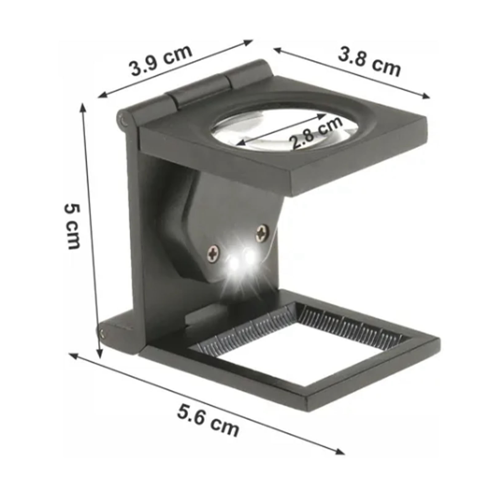 10-fache Faltbare Taubenaugenlupe Mit Lampe Und 9005b-rahmendichteglaslinse
