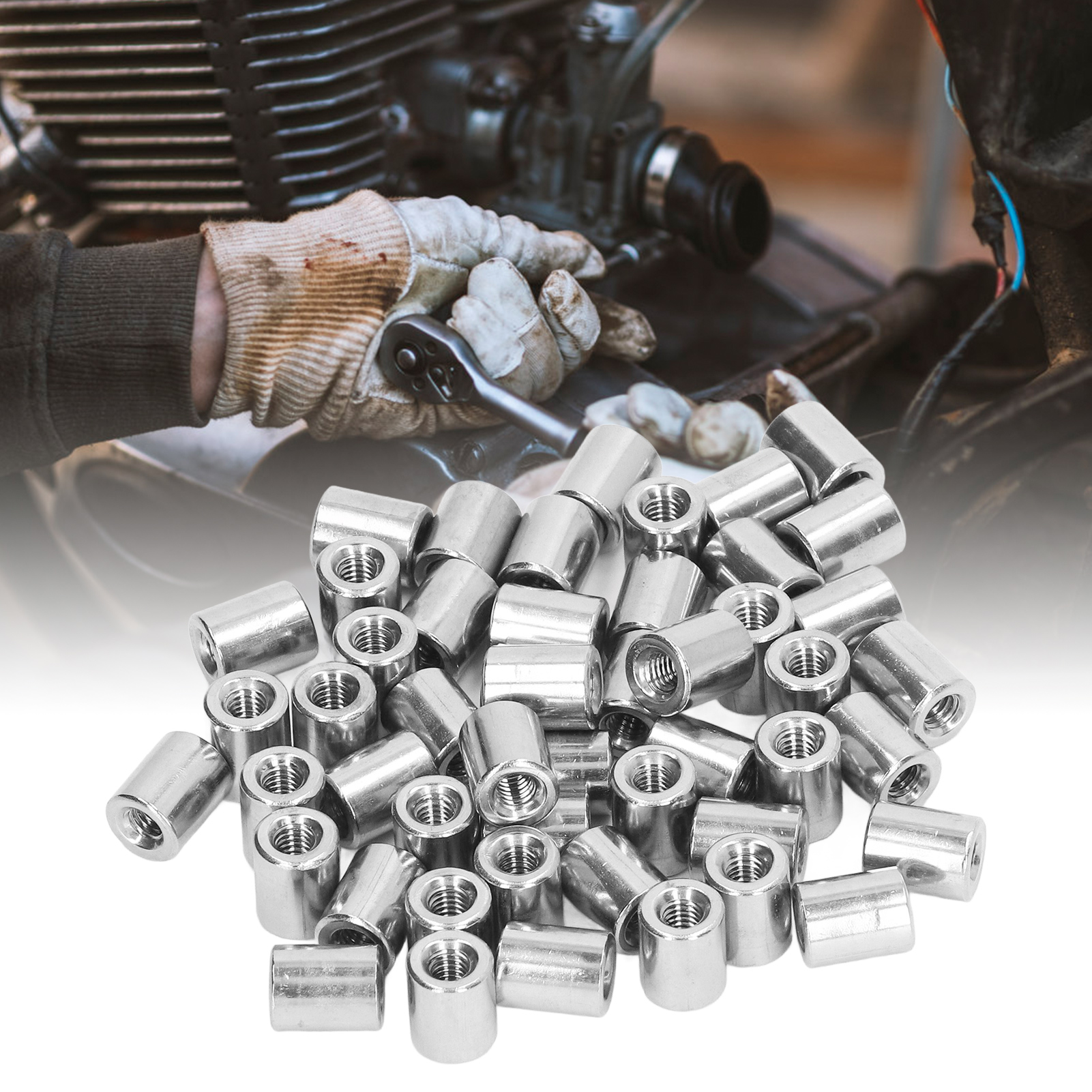 M40,7-8-l10mm Zylinder-verbindungsmuttern-set Mit Innengewinde (50 Stück)