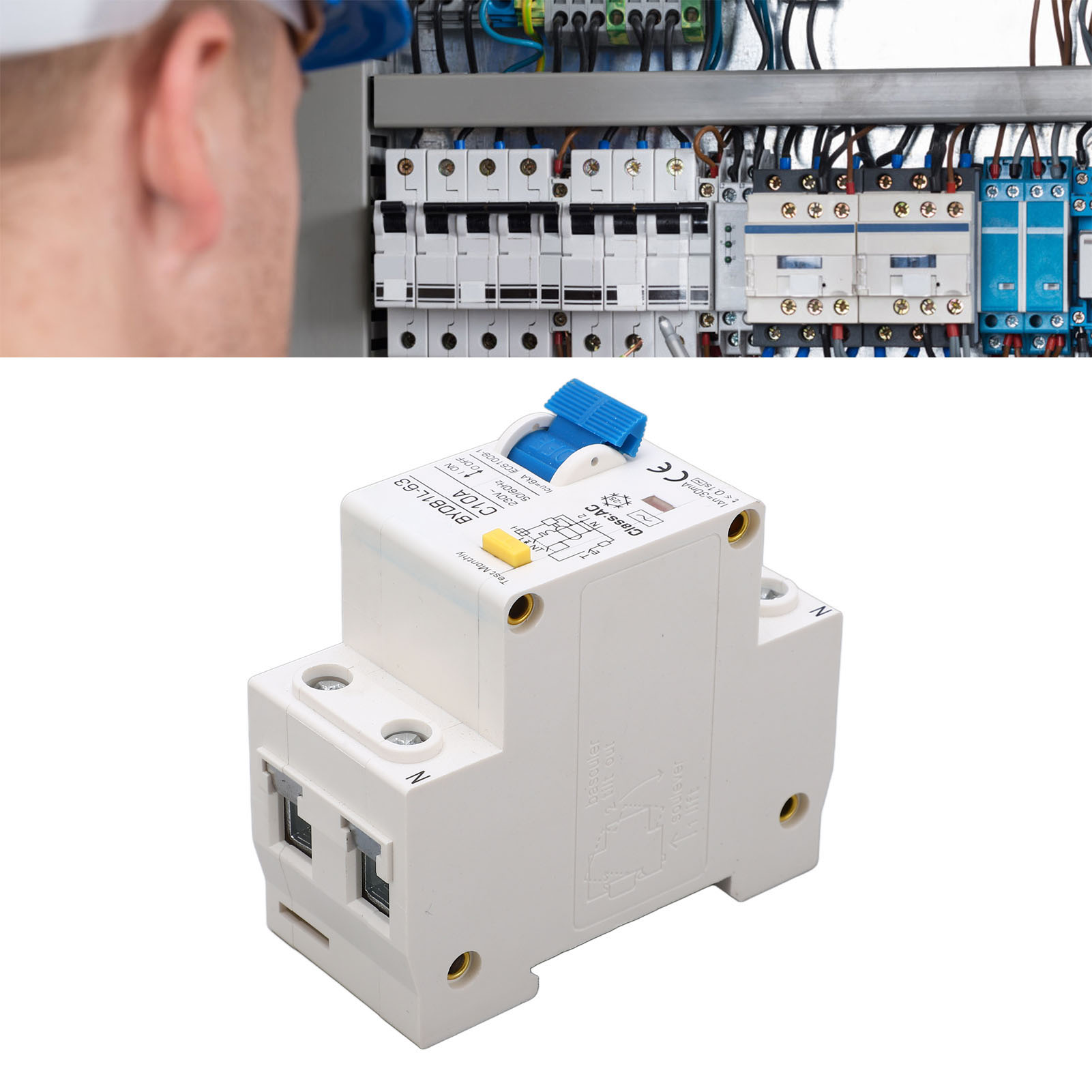 Baoyi Bydb1l-63 C10a 230v 10a Fehlerstromschutzschalter, Erdschlussschutz (30 Ma), 1p+n Miniatur-leistungsschalter, Din-schienenmontage