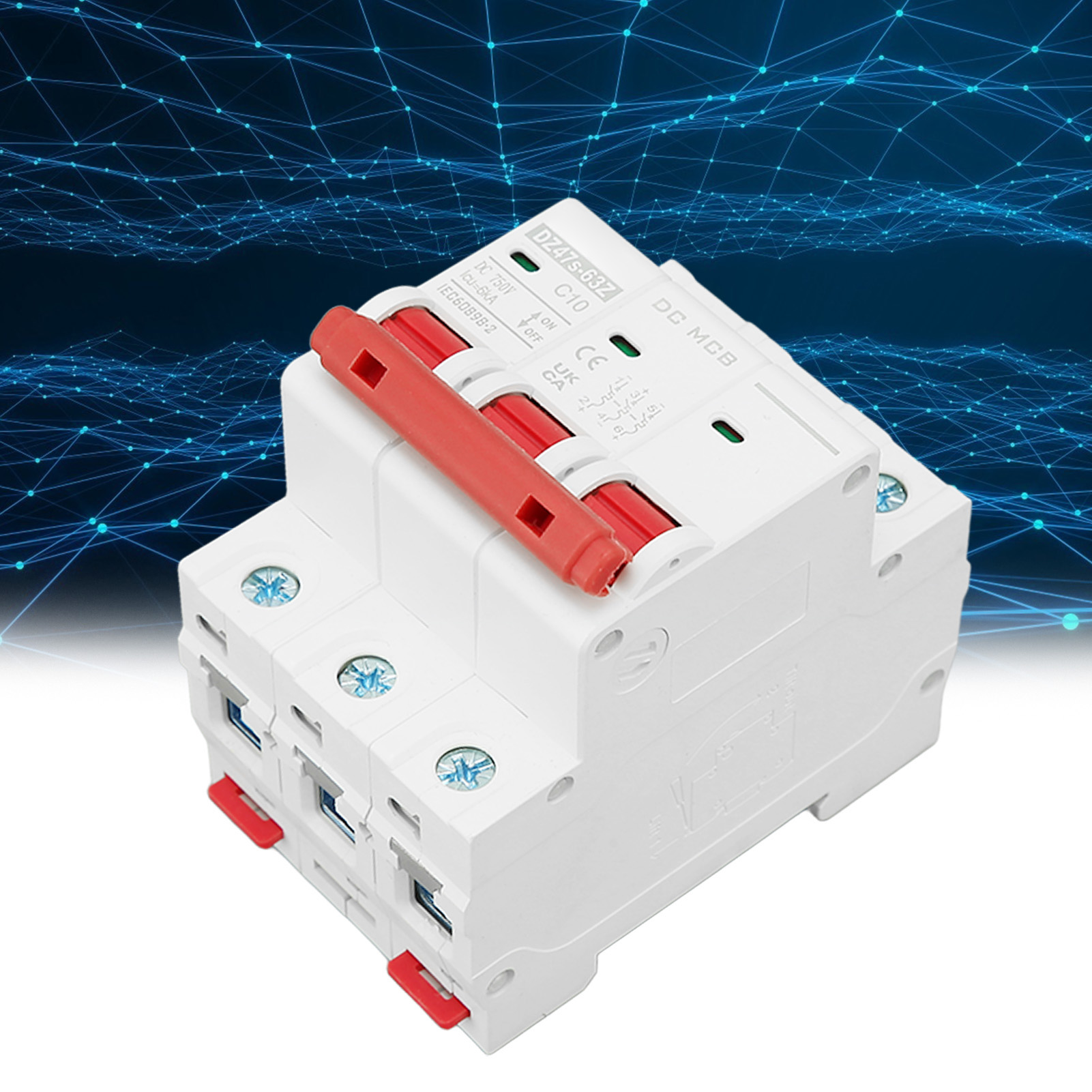 Der Neue Miniatur-leistungsschalter Dz47s-63z C10 3p Ist Ein 750v Dc Miniatur-leistungsschalter Für Solar-photovoltaikanlagen, 10a, Din-schienenmontage, Mit Einem Niederspannungs-abschaltvermögen Von