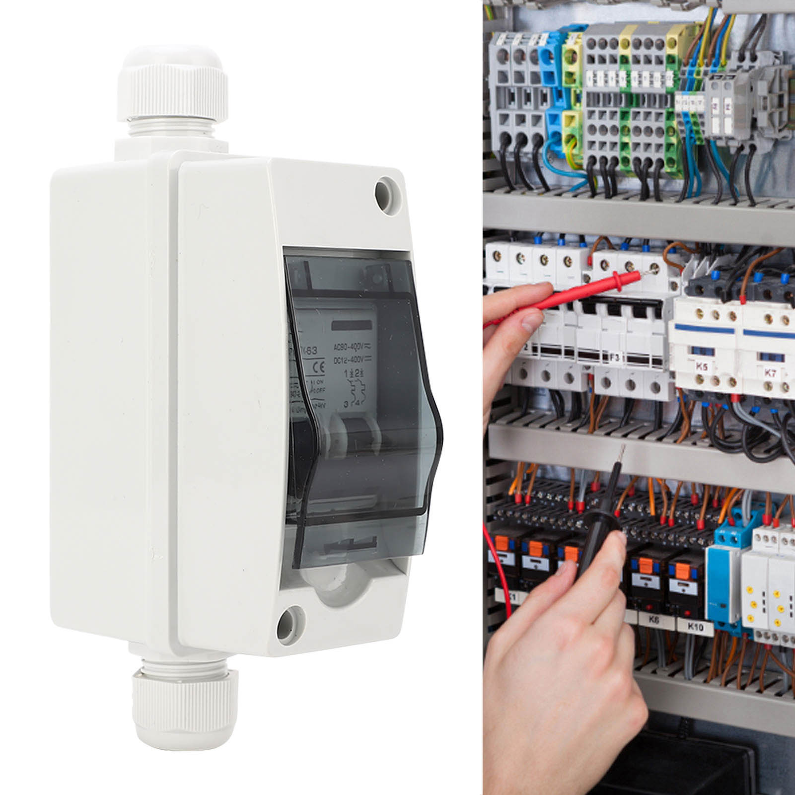Baoyi Miniatur-leistungsschalter 6 Ampere Dc, Dc 12v-400v Und Ac 90-400v, 2p, Ip65 Wasserdicht, Miniatur-dc-leistungsschalter Für Photovoltaikanlagen.