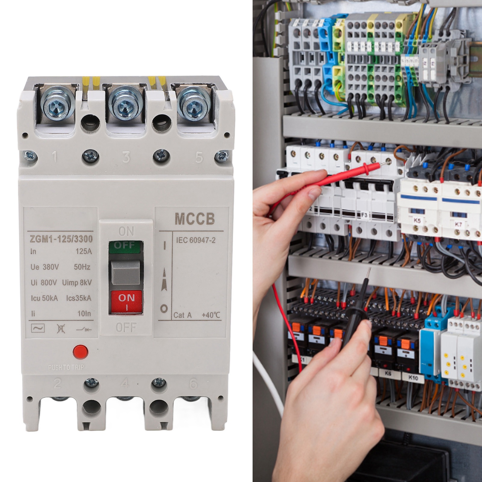 Überlastschutz-leistungsschalter Zgm1-125/3300 3p, 380 Vac, 125 A Strom.