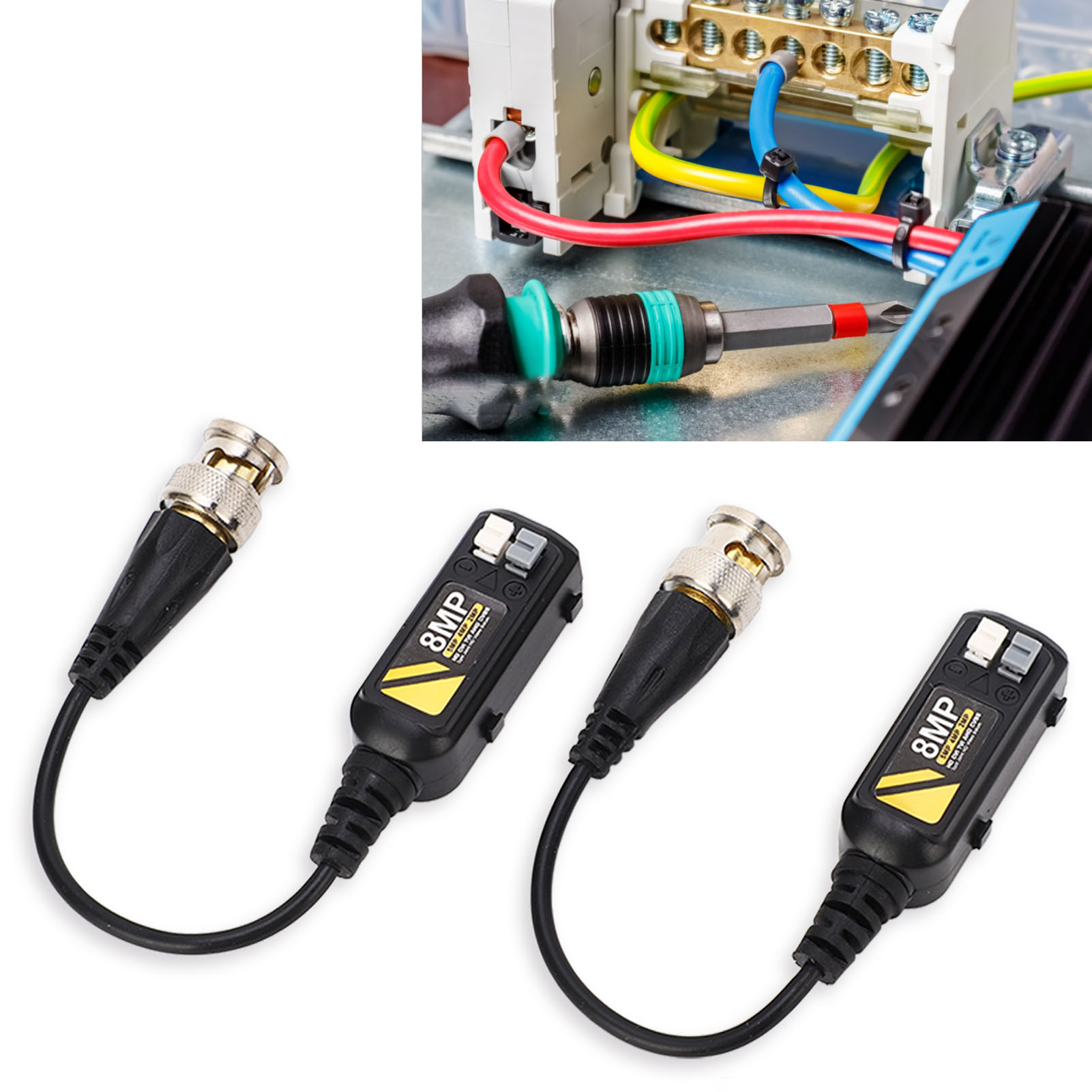 Passiver 8-megapixel-hd-audio-/video-transceiver Mit Bnc-balun, Anschluss Über Utp-rj45-kabel Und Ahd/tvi/cvi/cvbs-anschluss