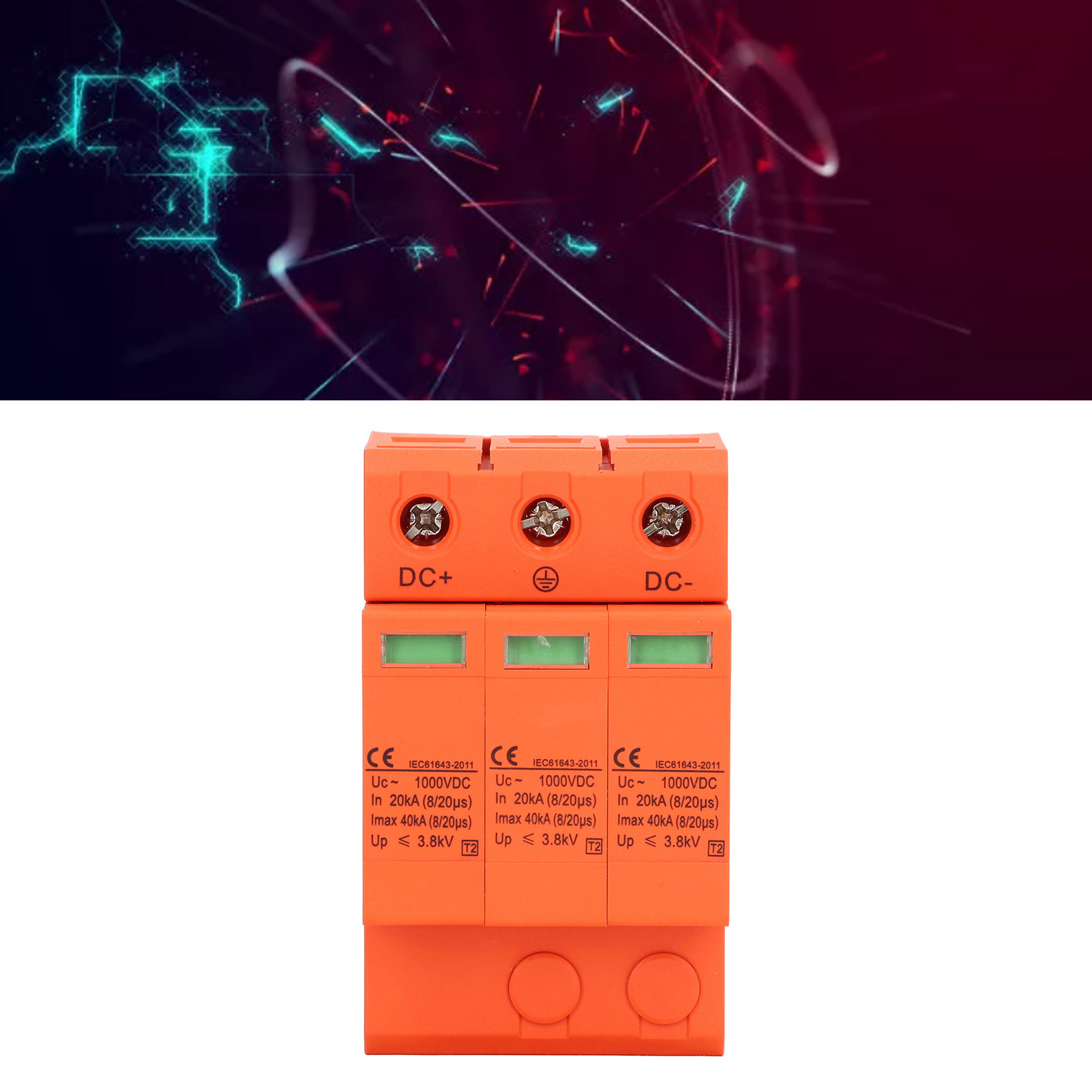 Orange Sgsp-40 Cc 1000 V Photovoltaik-überspannungsschutz, Dreiphasig 40 Kv