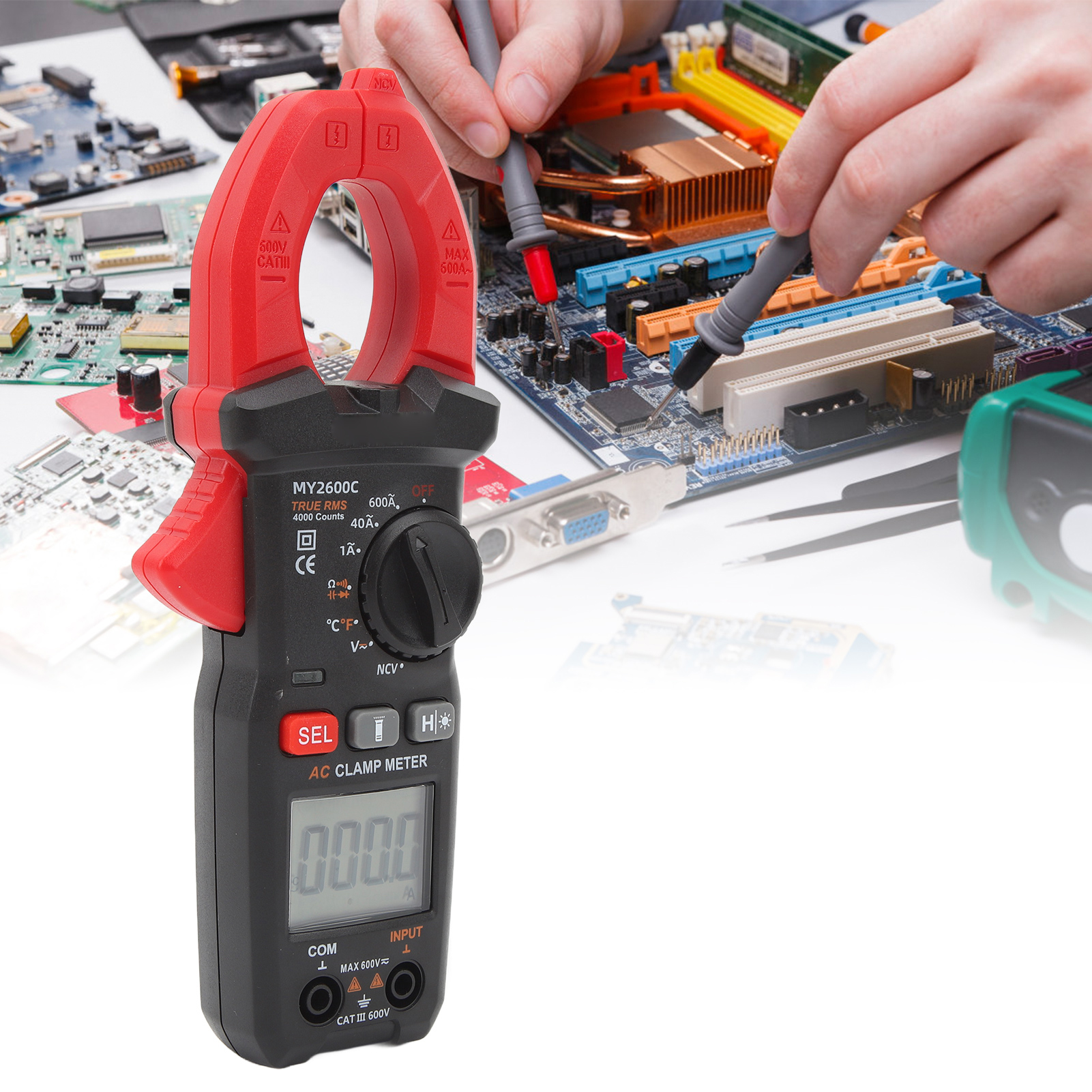 My-2600c Intelligentes Digitales Stromzangenmessgerät, Hochpräzises 600-a-ac/dc-multimeter, Hintergrundbeleuchtetes Digitaldisplay