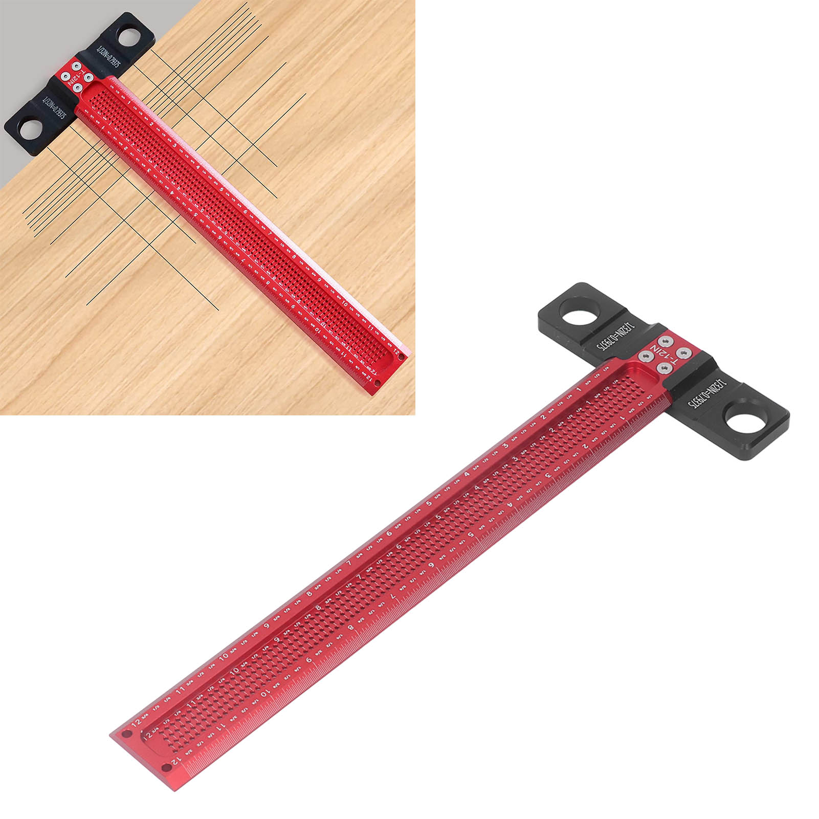 Neue Lochmarkierungsregel Für Die Holzbearbeitung (metrisch), T-förmiger Lochmarker Mit Parallelen/senkrechten Linien.