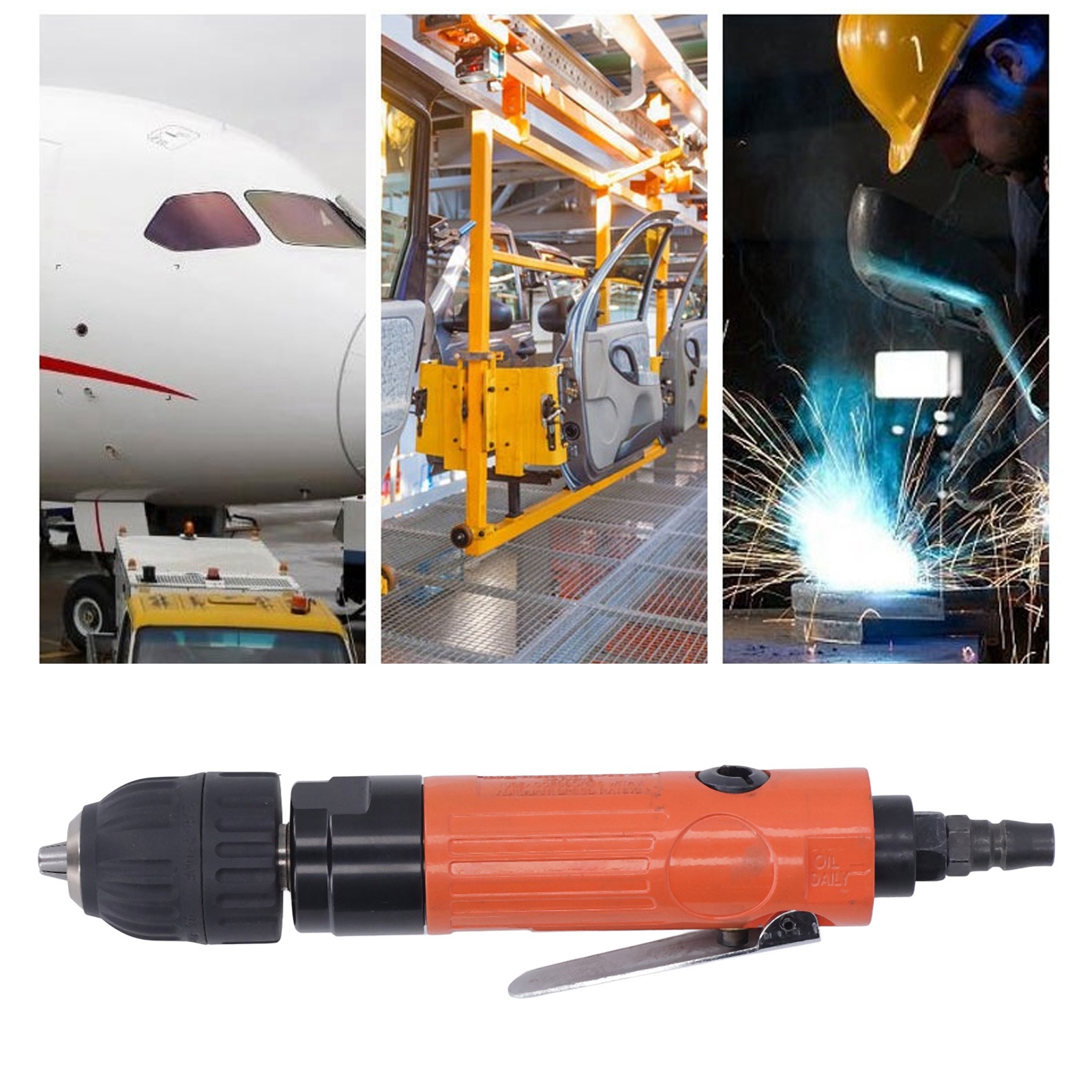 Industrielle Pneumatische Geradbohrmaschine Mit Wh-3/8-anschluss, 22.000 U/min