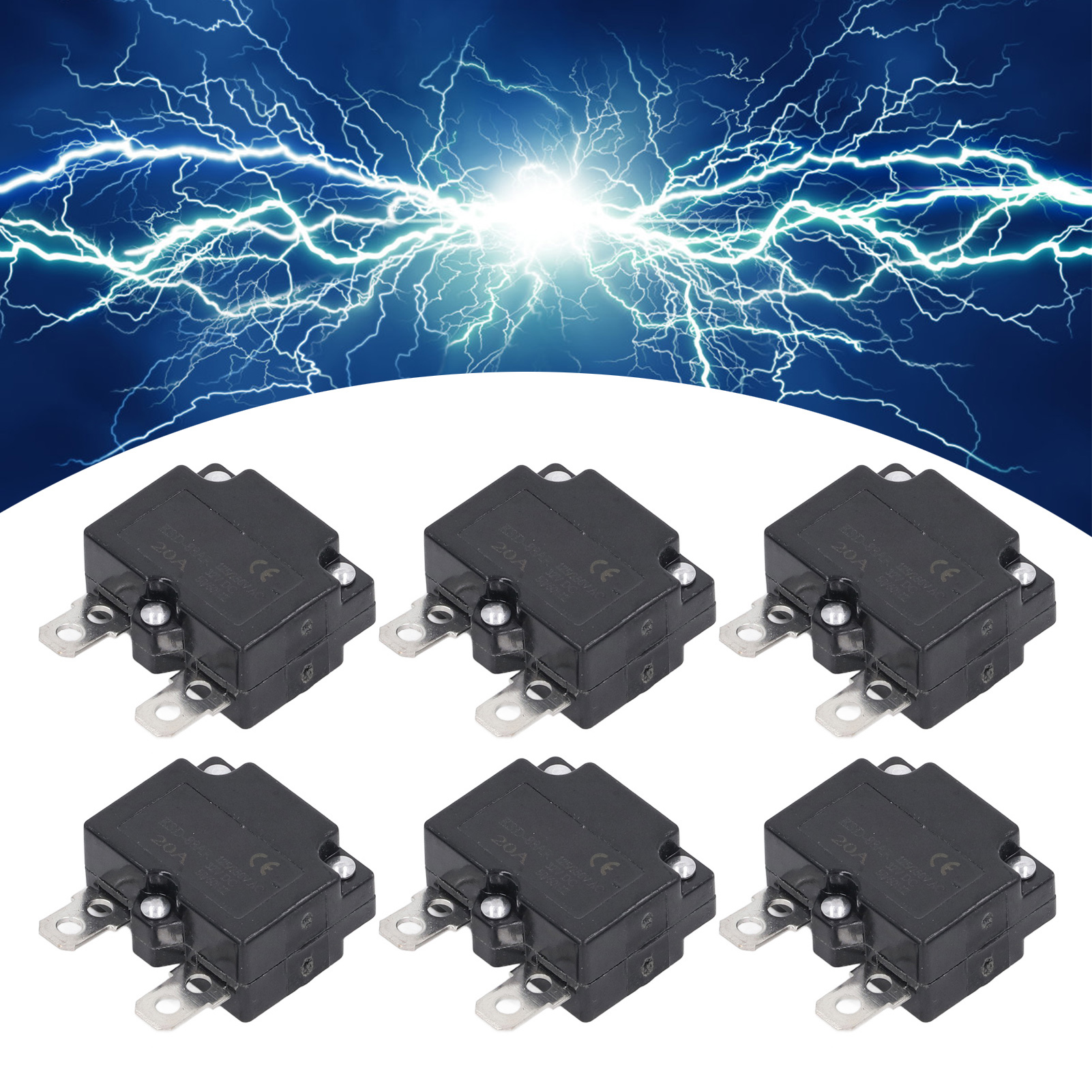 Packung Mit 10 Überstrom- Und Überlastschutzschaltern 88ar, 125/250 V Ac, 3 Automatische 20-a-schutzfunktionen