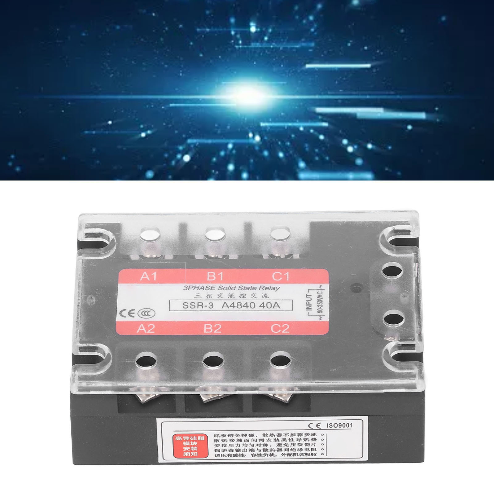 Dreiphasen-halbleiterrelais Ssr-3 A4840 40a Wechselstromsteuerung Für 480v Wechselstrom.