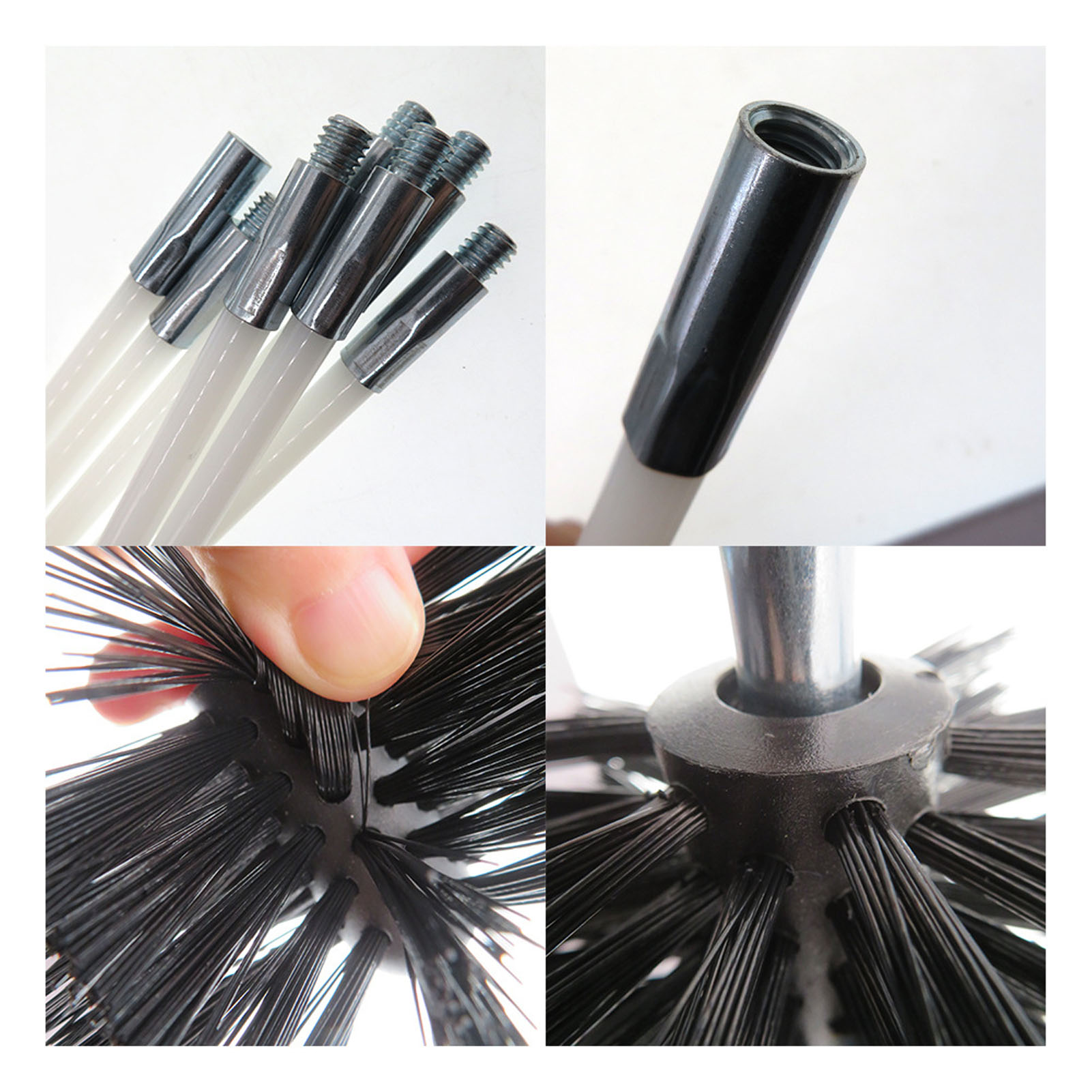 33-teiliges Set Inklusive Schlauchbürste Für Elektrische Bohrmaschinen, 40 Cm Langer Trocknerentlüftungsbürste Und Elektrischer Kaminreinigungsbürste.