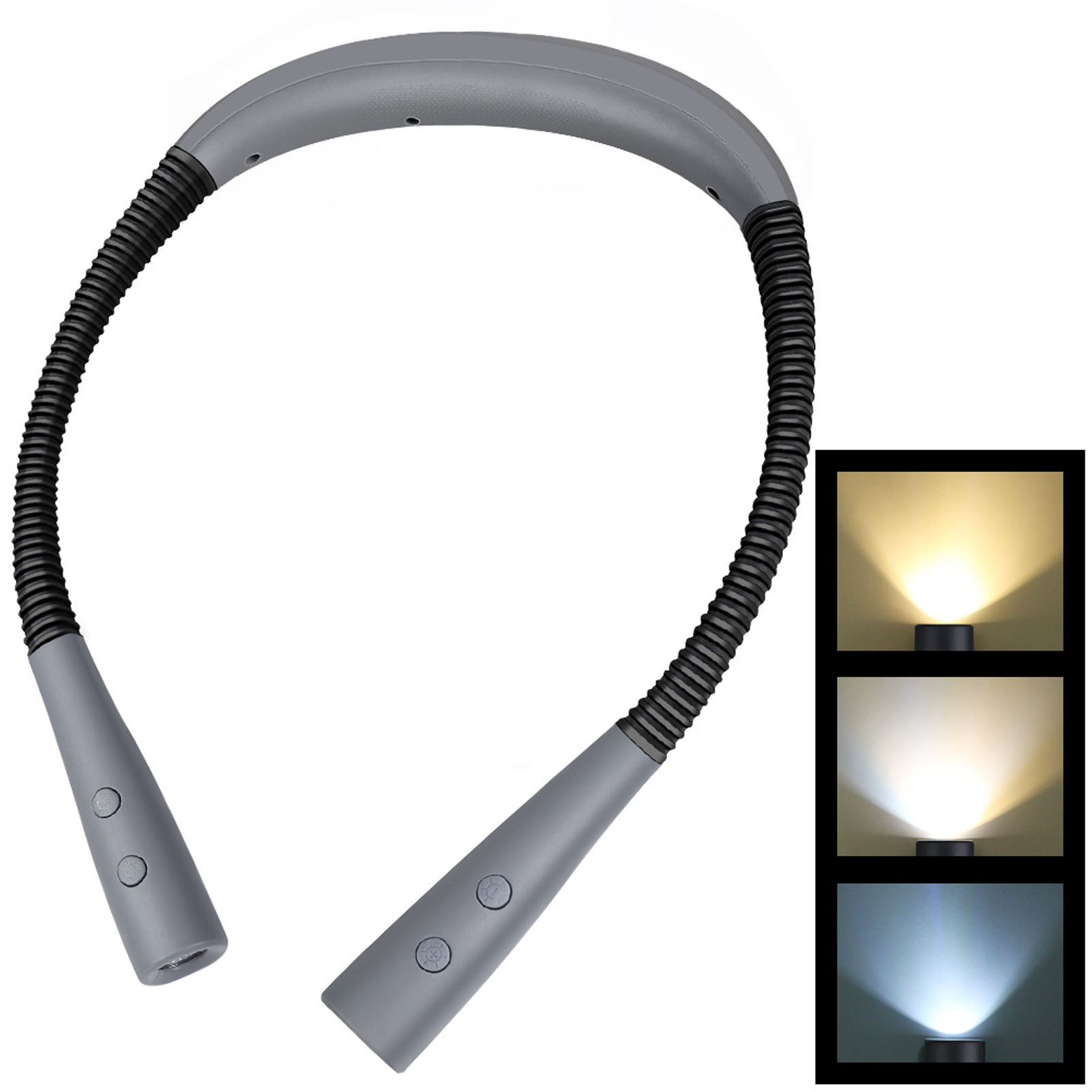 Wiederaufladbare Nackenleuchte Per Usb, Erhältlich In 3 Farben, Mit Wiederaufladbarem, Flexiblem Arm, Ideal Zum Lesen, Stricken, Campen Und Für Reparaturen.