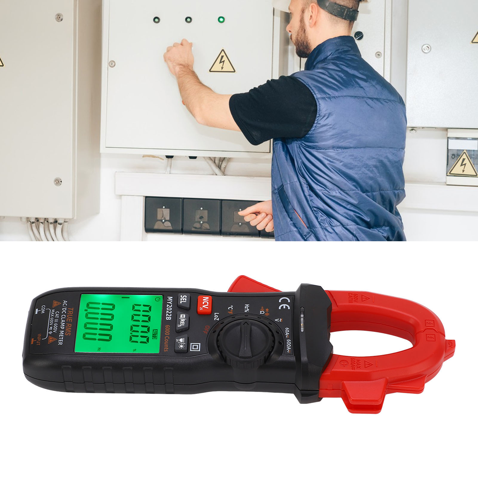 My2022b Intelligentes Digitales Zangenmessgerät, Hochpräzises Ac/dc-multimeter Mit Digitalanzeige Und Hintergrundbeleuchtung