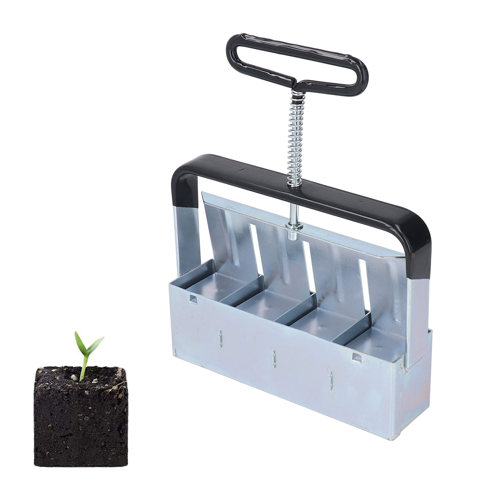 Tragbarer Sämlingsgenerator, Manueller Erdblockformer, Bodenverbesserer, 4 X 2 Zoll Quadratischer Manueller Bodenverbesserer Mit Komfortablem Griff, Tragbare Form Zum Aussäen Von Stecklingen, Mini-säm