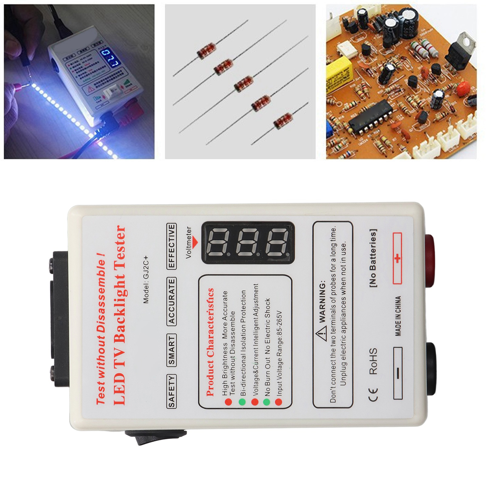 Gj2c+ Led-tester Mit Schalter – Prüfgerät Für Led-hintergrundbeleuchtungsstreifen/led-perlen Für Lcd-bildschirme/monitore (europäischer Standard 85v-265v)