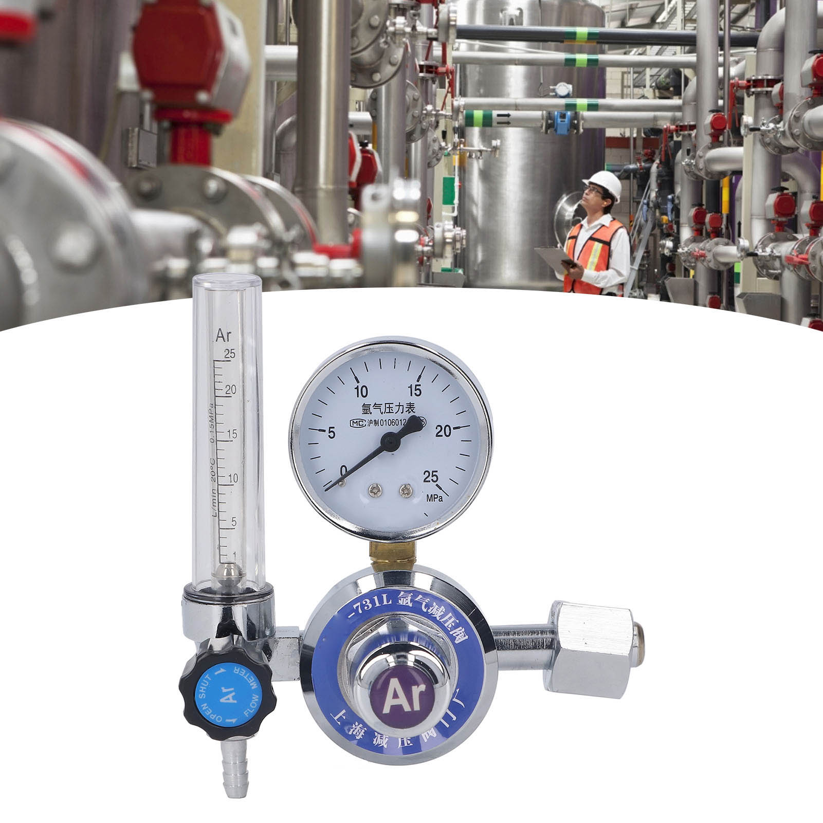Yqar-731l Argon-gasdruckregler, Doppelfluss-druckregler Für Argon-lichtbogenschweißen