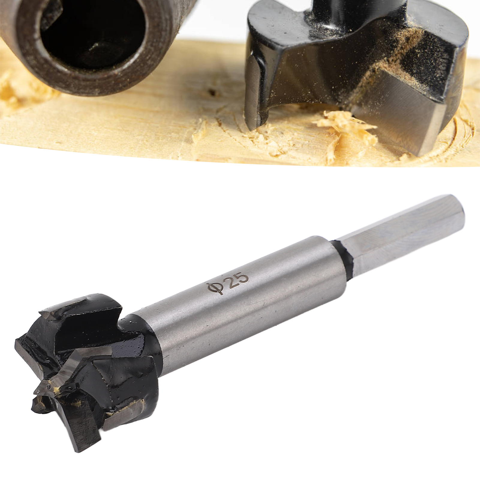 Dreiblättrige 25-mm-lochsäge Für Holzbearbeitung, Aluminiumbohrer Zum Bohren Von Löchern In Holzbretter, Tischplatten Und Kunststoffscharniere