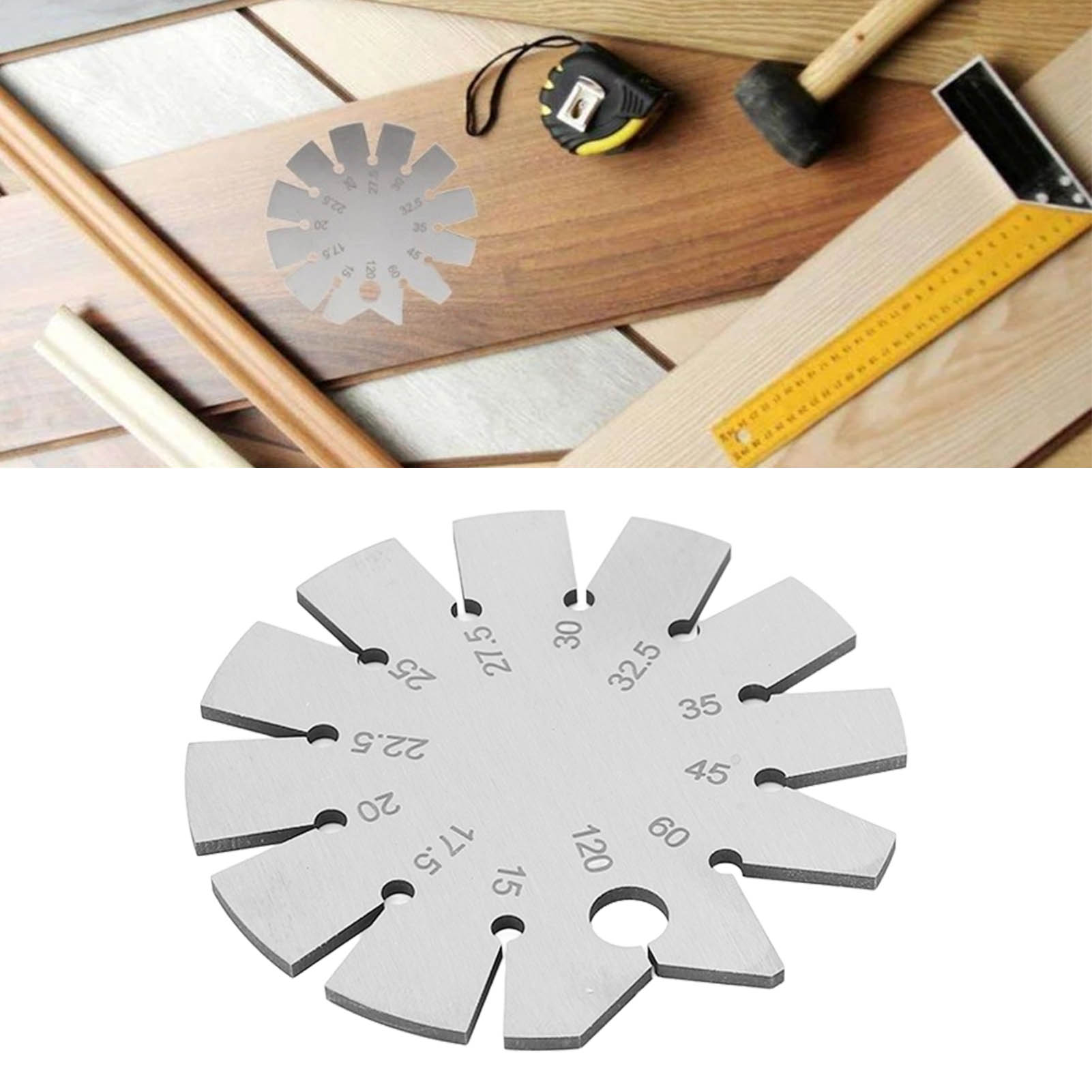 Winkelmesser Aus Edelstahl, Winkelmessgerät, Messbereich 15°-120°, Messwerkzeuge, Klingen/messschieber/meißel/hobel/kantenmessgerät Für Die Holzbearbeitung Usw.